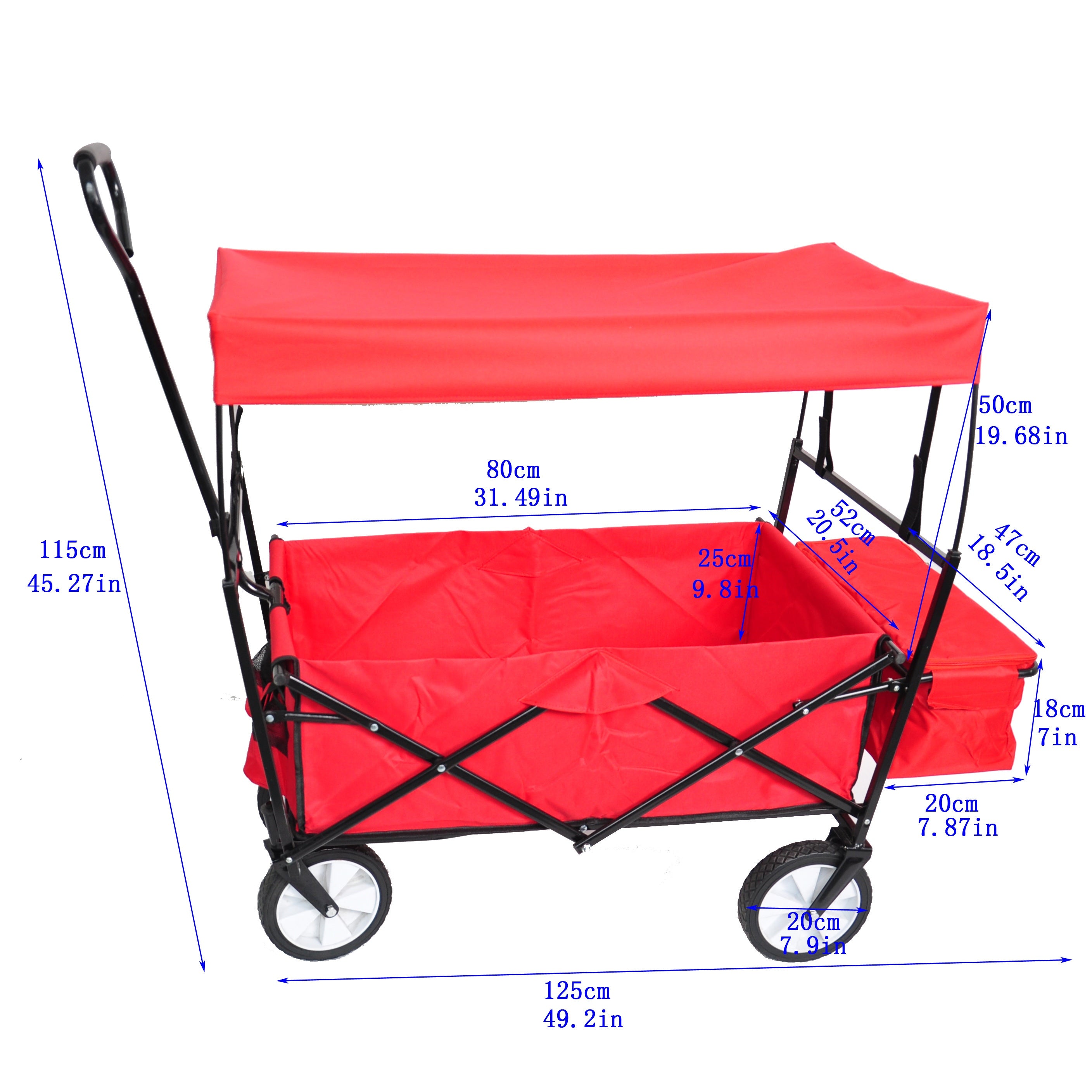 Garden Shopping Beach Cart folding wagon (red) - Premium Cargo Carriers from Rapidvehicles - Just $96.99! Shop now at Rapidvehicles