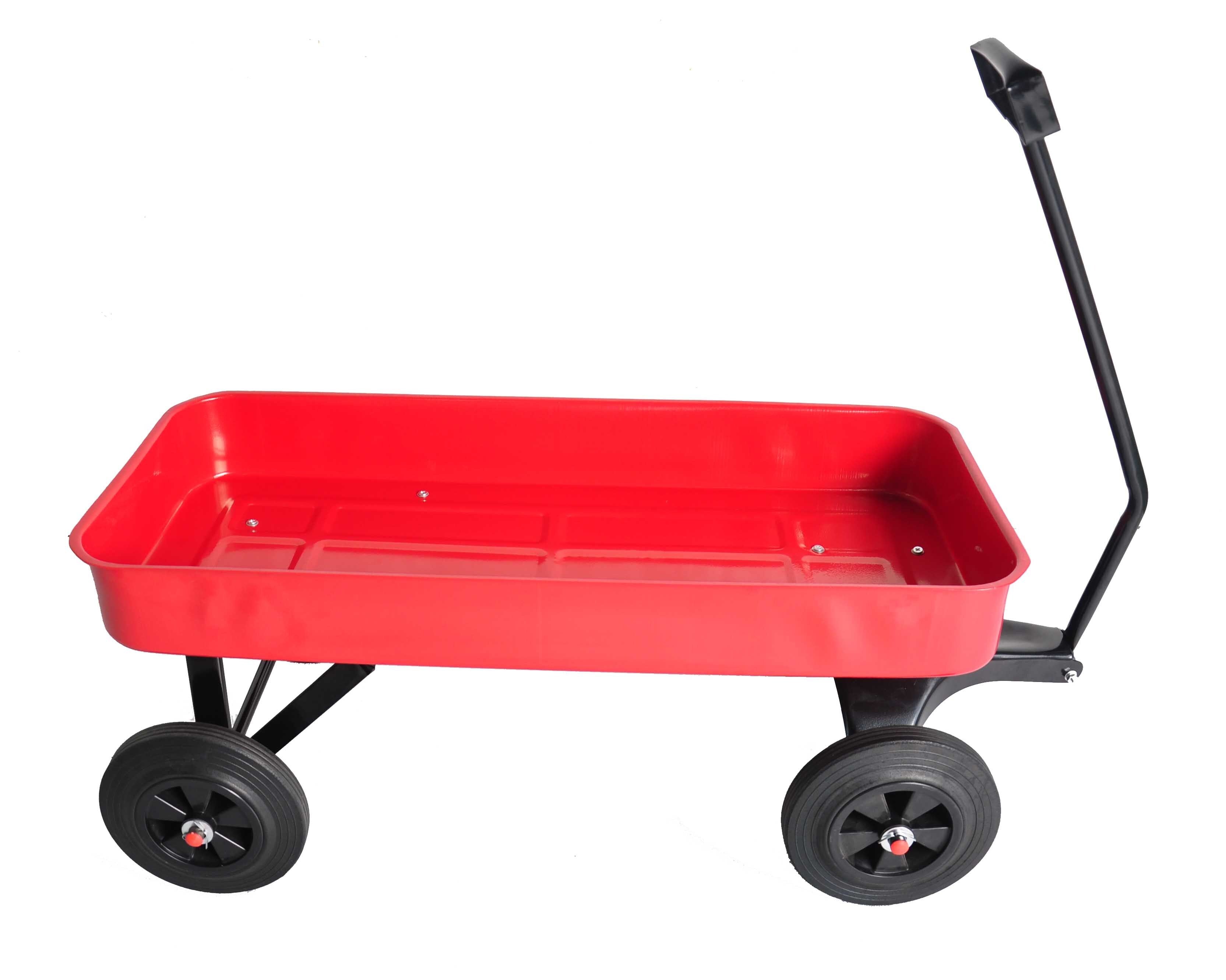 Garden cart Reuniong Railing; solid Wheels; All Terrain Cargo Wagon with 280lbs Weight Capacity; Red - Premium Cargo Carriers from Rapidvehicles - Just $99.16! Shop now at Rapidvehicles