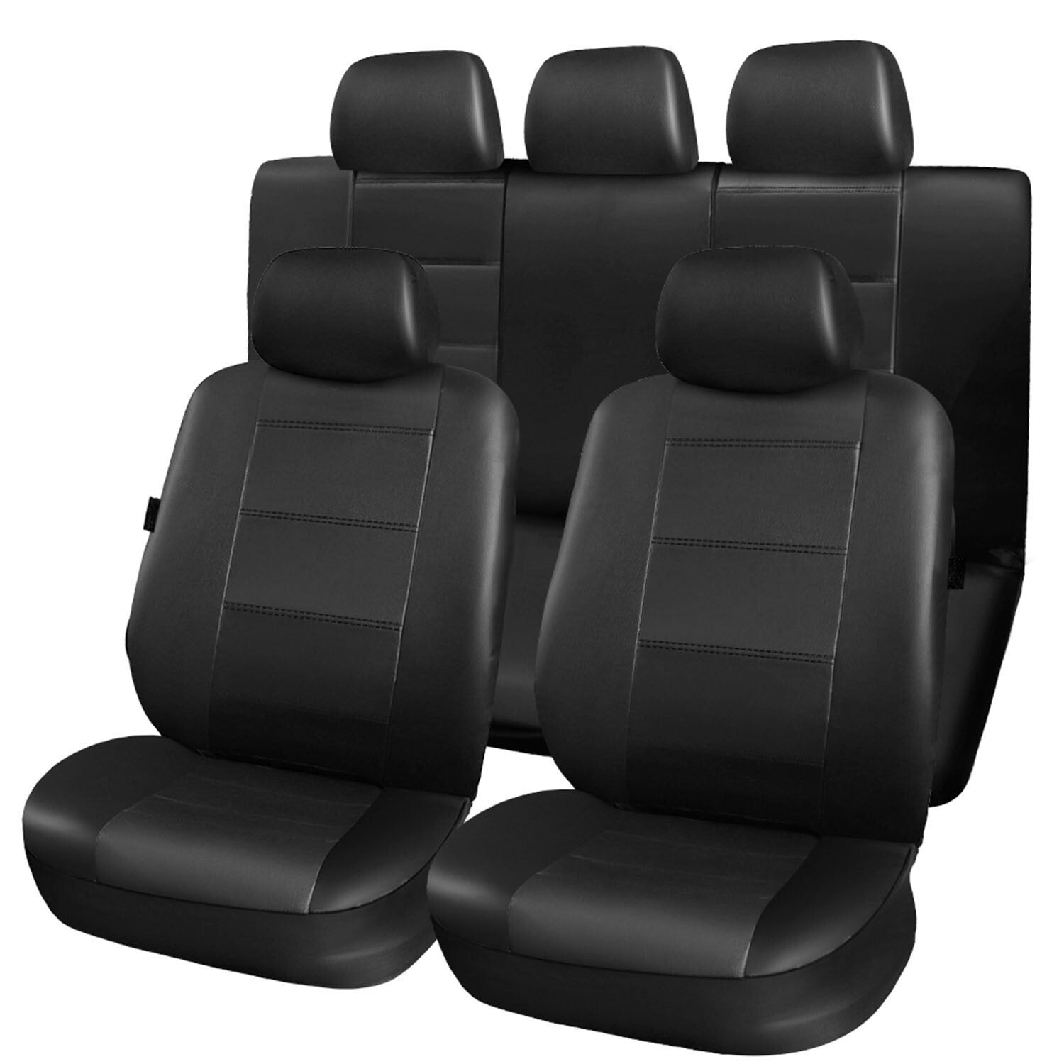 9Pcs Car Seat Cover Set PU Leather Auto Seat Cover Protector Front Back Seat Protector Cushion - Premium Seat Covers, Universal Fit from Rapidvehicles - Just $61.99! Shop now at Rapidvehicles