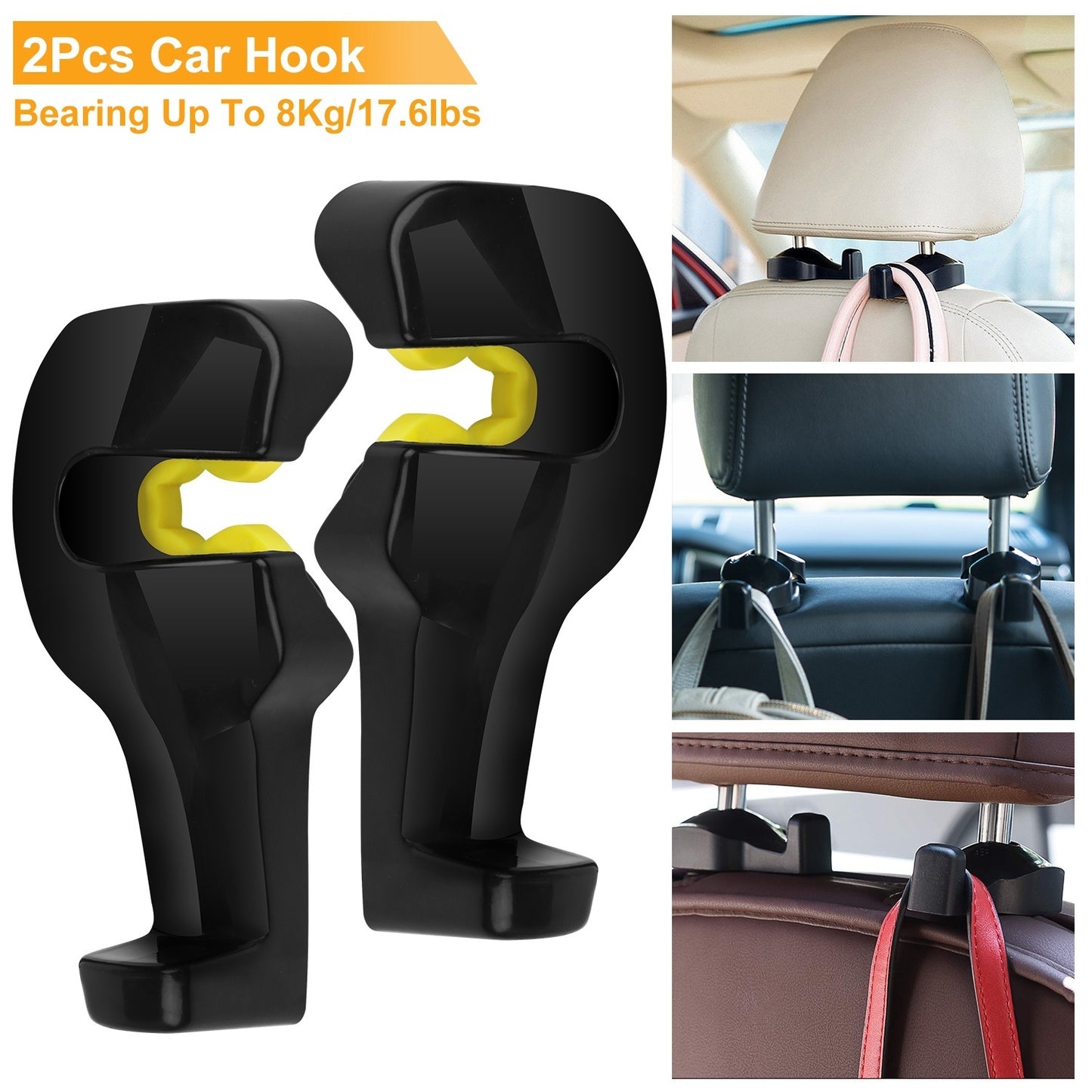 2Pcs Car Seat Headrest Hanger Car Headrest Hanging Hook For Bag - Premium Door & Seat Back Organizers from Rapidvehicles - Just $33.99! Shop now at Rapidvehicles