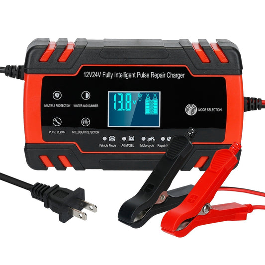 Car Battery Charger 12V/8A 24V/4A Smart Automatic Battery Charger with LCD Display - Premium Jump Starters Battery Chargers & Portable Power from Rapidvehicles - Just $61.65! Shop now at Rapidvehicles