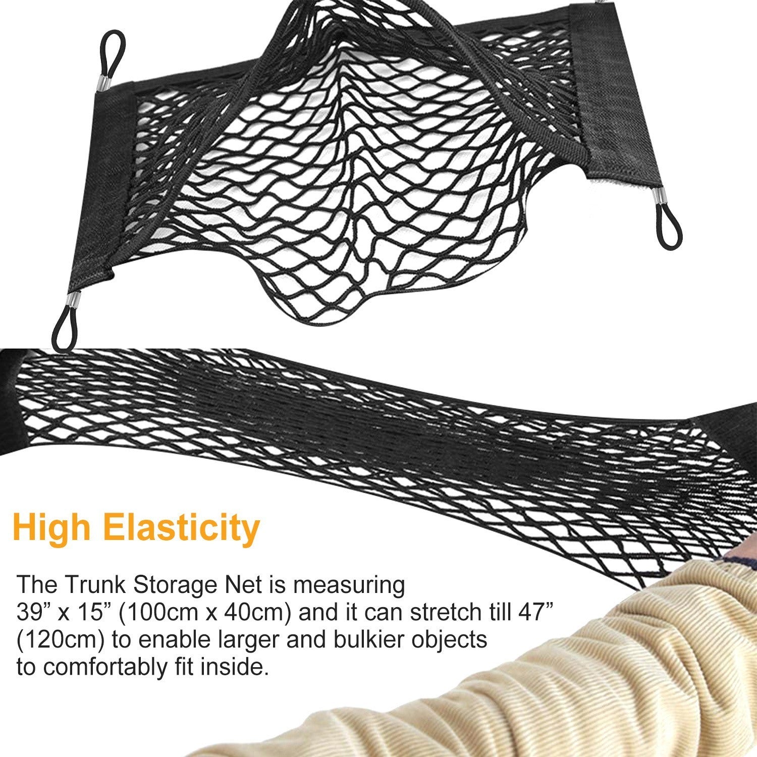 Trunk Cargo Net Stretchable Universal Elastic Truck Net Rear Seat Trunk Storage Organizer Net - Premium Door & Seat Back Organizers from Rapidvehicles - Just $28.99! Shop now at Rapidvehicles