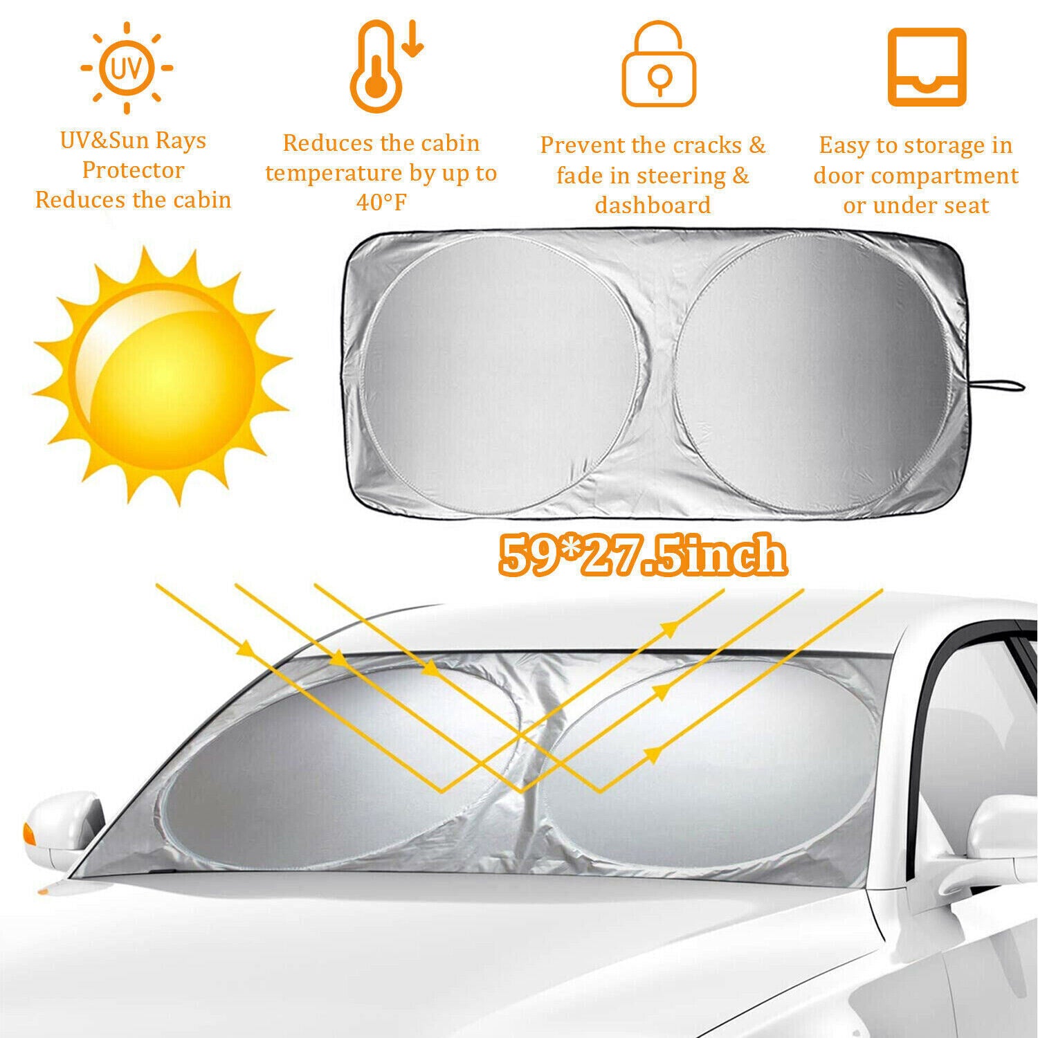 Foldable Car Front Rear Window Windshield Sun Shade Shield Cover - Premium Windshield Wipers & Washers from Rapidvehicles - Just $32.99! Shop now at Rapidvehicles