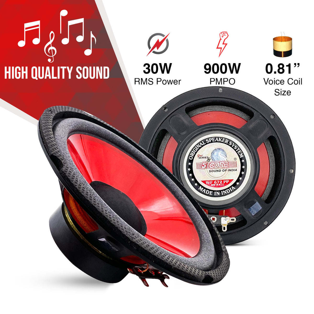 5 Core 6 Inch Subwoofer Speaker Replacement Woofer 300W Peak Pro Audio Component Car Sub Woofer - WF 672 PP - Premium Car Speakers & Speaker Systems from 5 Core - Just $32.42! Shop now at Rapidvehicles