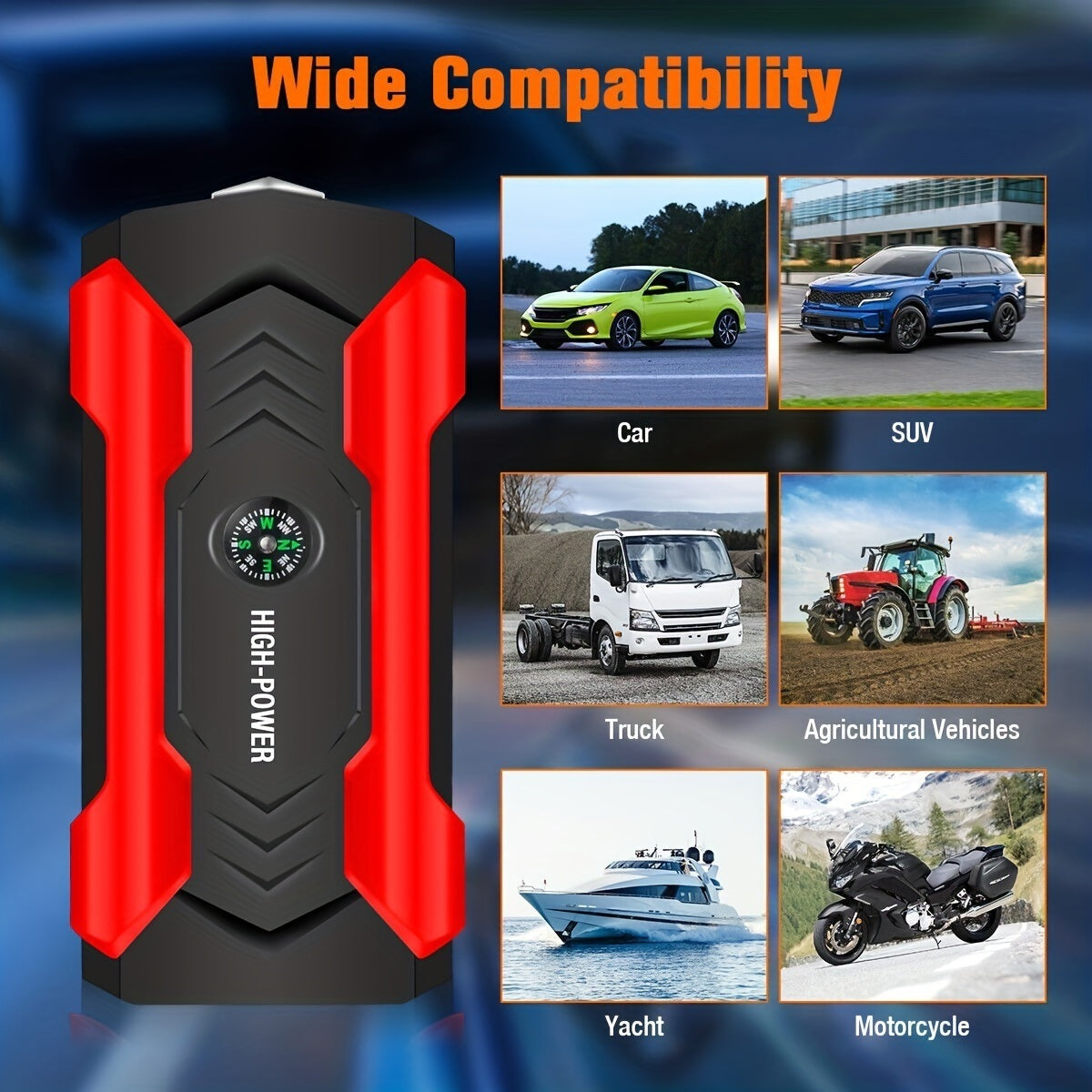 Portable Car Jump Starter 12V 200A - 20000mAh Power Bank Charger for Diesel & Petrol Vehicles - Battery Booster Device - Premium Jump Starters, Battery Chargers & Portable Power from Rapidvehicles - Just $62.99! Shop now at Rapidvehicles