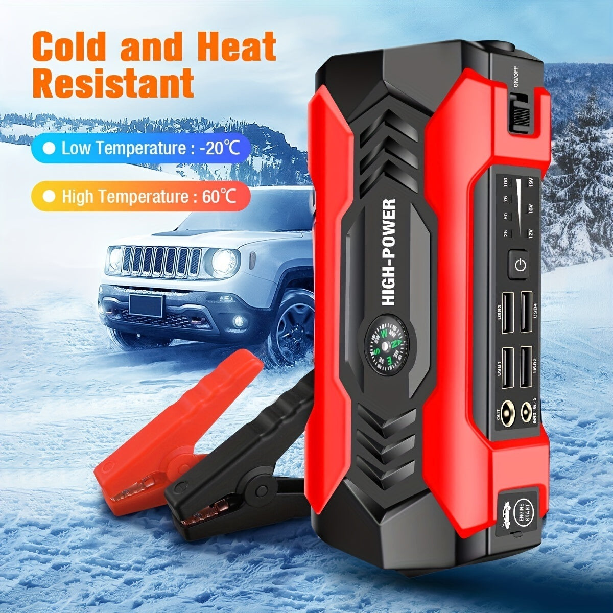 Portable Car Jump Starter 12V 200A - 20000mAh Power Bank Charger for Diesel & Petrol Vehicles - Battery Booster Device - Premium Jump Starters, Battery Chargers & Portable Power from Rapidvehicles - Just $62.99! Shop now at Rapidvehicles