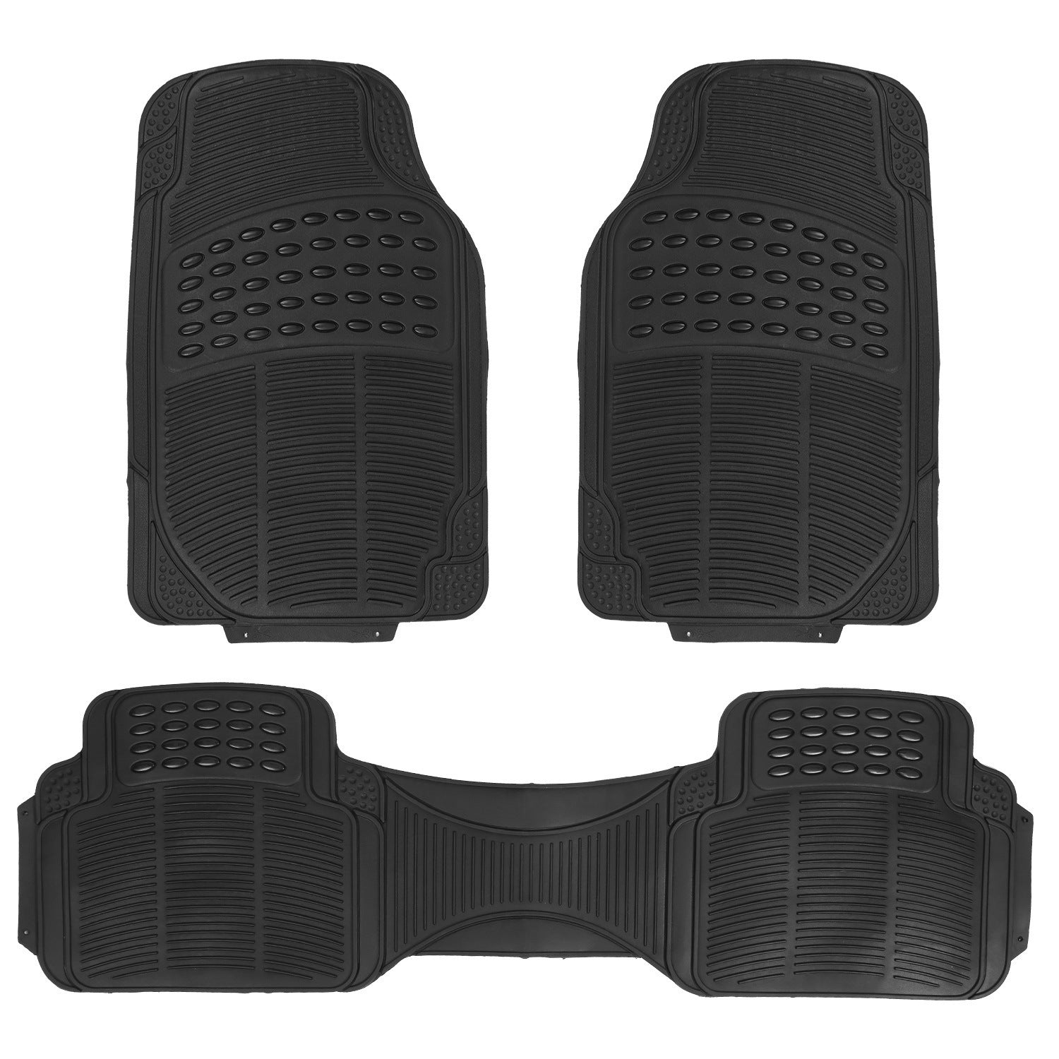 3Pcs Automotive Floor Mats Set Front Rear PVC Rubber Floor Mats Heavy Duty Drive Vehicle Car Mats with Trimmable Design Fit Most Cars SUVs Trucks - Premium Interior Accessories from Rapidvehicles - Just $60.74! Shop now at Rapidvehicles