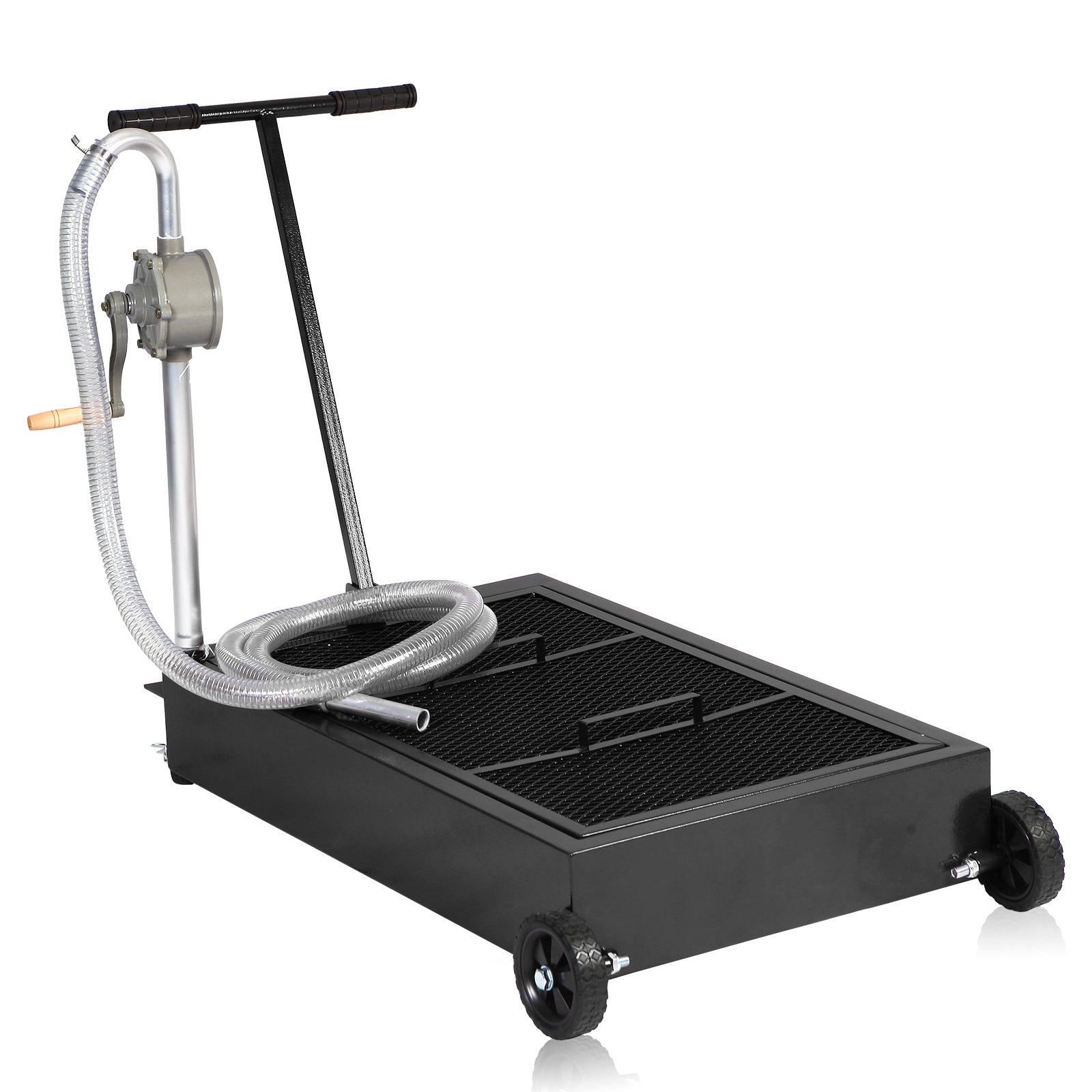 Oil Drain Pan 25 Gallon Low Profile Oil Change Pan with Pump 1.05FT Hose Swivel Casters Wheels Rolling Oil Drain Cart for Trucks Cars RVs SUVs Buses - Premium Cleaning Equipment from Rapidvehicles - Just $303.99! Shop now at Rapidvehicles