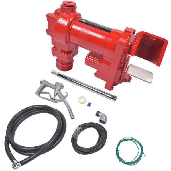 Red 12 Volt 20 GPM Fuel Transfer Pump w/ Nozzle Kit for Car Truck Tractor Diesel Gas Gasoline Kerosene High Quality - Premium Replacement Parts from Rapidvehicles - Just $236.35! Shop now at Rapidvehicles