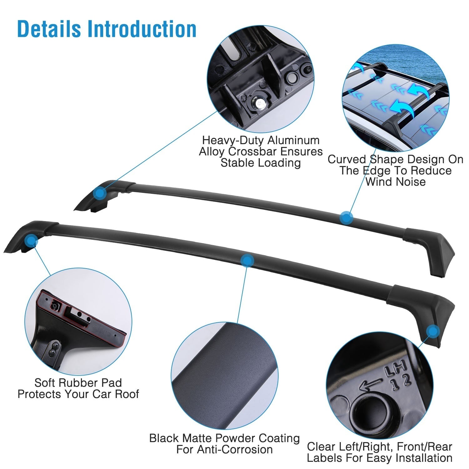 Car Roof Rack Cross Bars Aluminum Alloy Cargo Carrier Rooftop Crossbars Fit for Toyota RAV4 2019-2024 - Premium Rooftop Racks from Rapidvehicles - Just $109.99! Shop now at Rapidvehicles