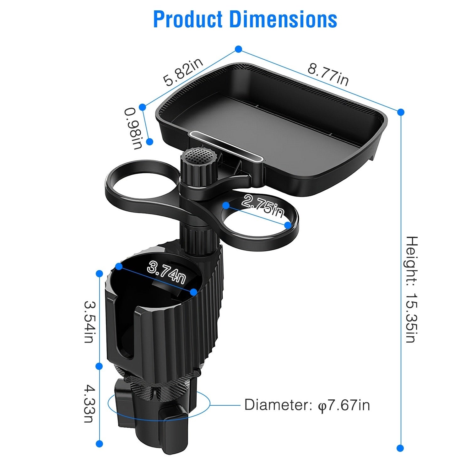 4-in-1 Car Cup Holder Tray Food Table Phone Holder Car Expander - Premium Car Electronics Accessories from Rapidvehicles - Just $49.89! Shop now at Rapidvehicles