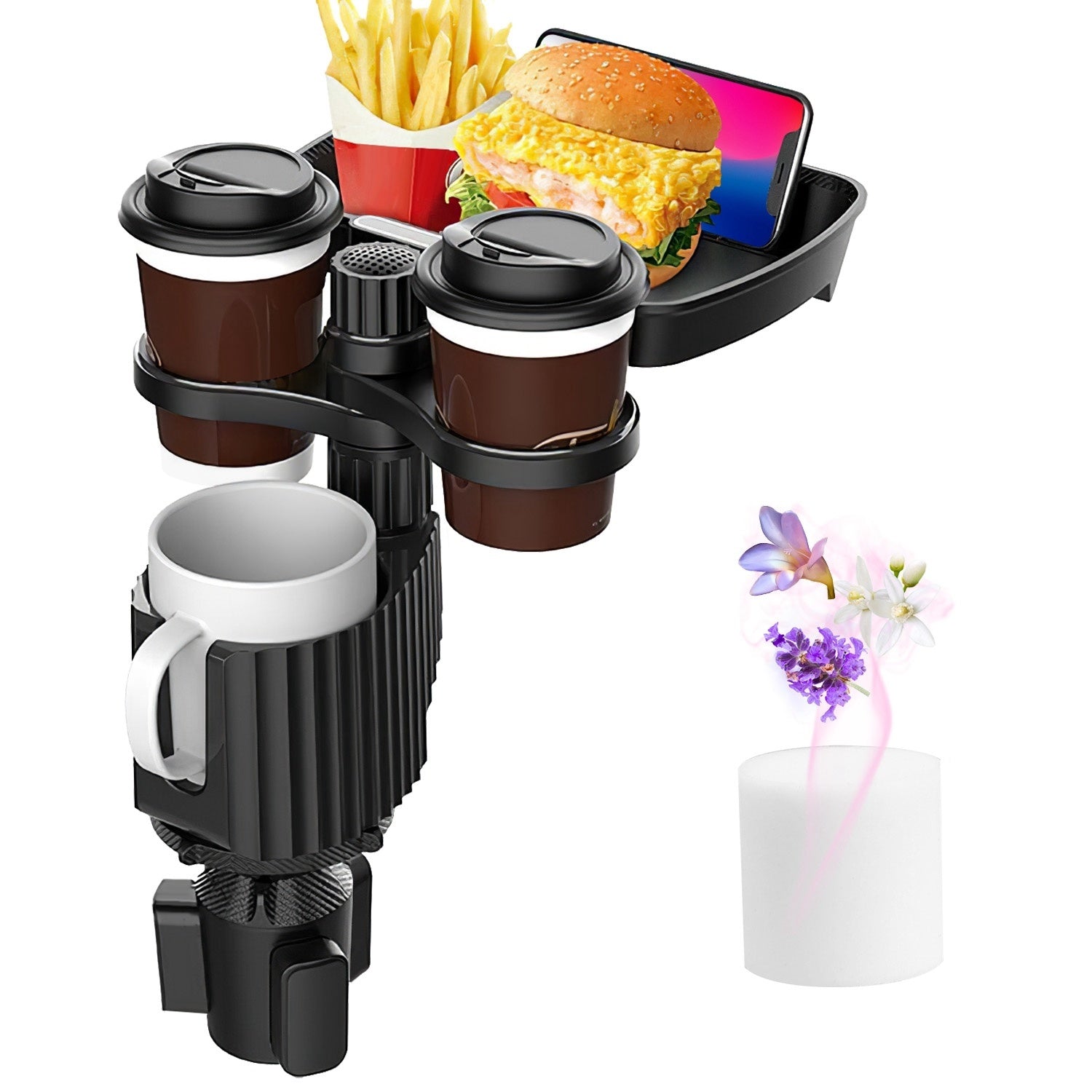 4-in-1 Car Cup Holder Tray Food Table Phone Holder Car Expander - Premium Car Electronics Accessories from Rapidvehicles - Just $49.89! Shop now at Rapidvehicles