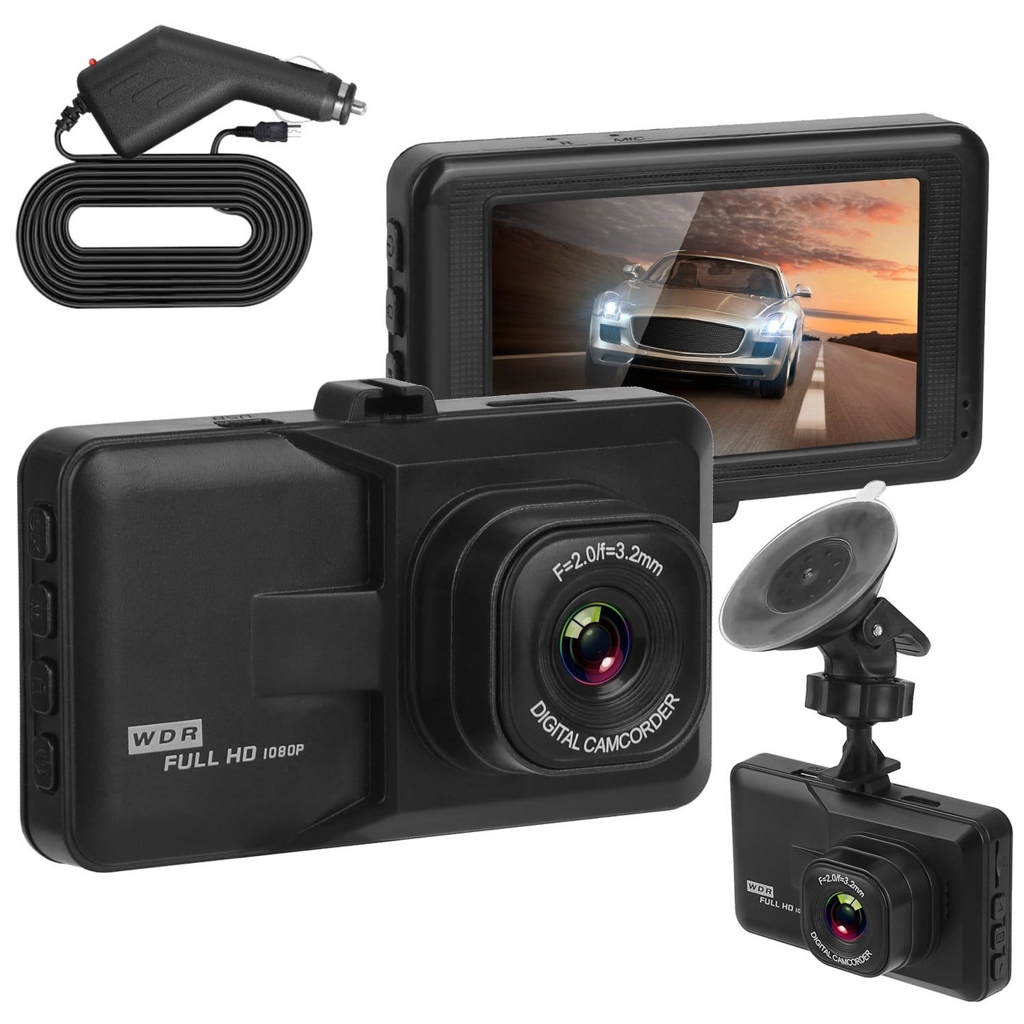 1080P Car DVR 3in Camera Dash Cam Camcorder Camera Recorder with 100 Angle Loop Recording Motion Detection - Premium Car Video from Rapidvehicles - Just $38.70! Shop now at Rapidvehicles