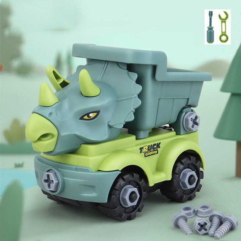 Children's construction toy dinosaur project automobile excavator dump truck, education diy car toy children's car toy - Premium Playsets & Vehicles from Rapidvehicles - Just $18.99! Shop now at Rapidvehicles