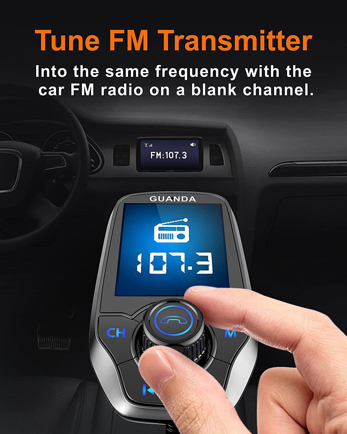 Bluetooth FM Transmitter in-Car Wireless Radio Adapter Kit W 1.8" Color Display Hands-Free Call AUX in/Out SD/TF Card USB Charger PD 20W for All Smartphones Audio Players - Premium Applicators from Rapidvehicles - Just $28.99! Shop now at Rapidvehicles