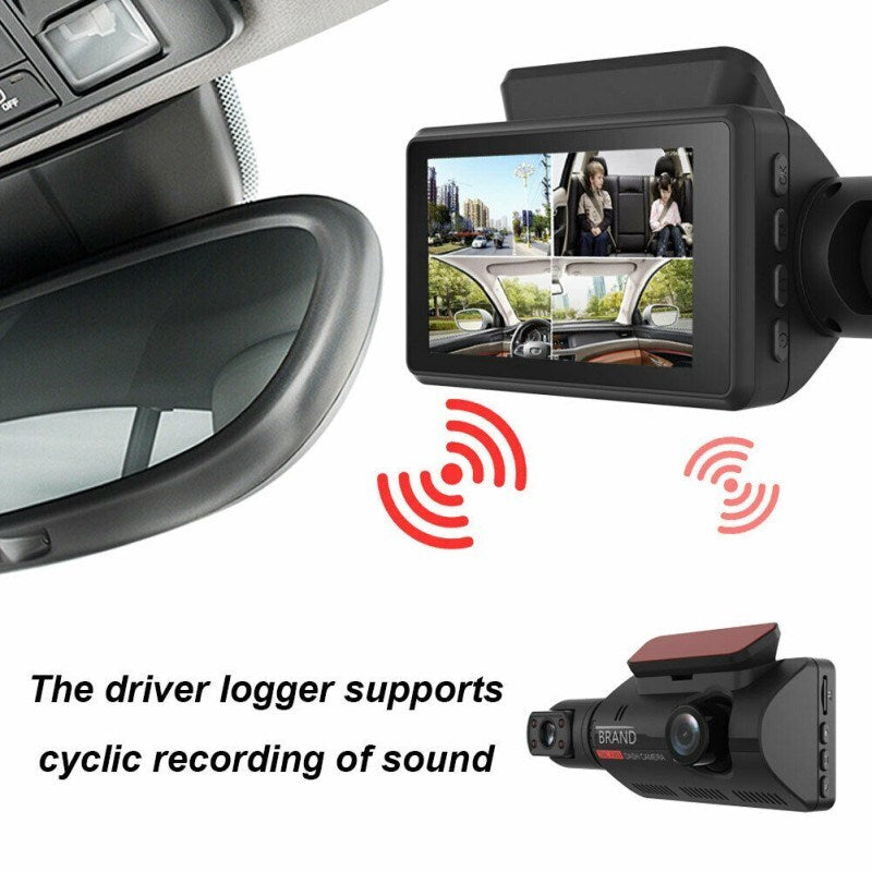 HD Car Video Recorder 2 Lens Hidden Car Driving Dash Cam 3.0inch IPS Camera Recorder Night Vision G-sensor Loop Recording Dvr - Premium Vehicle Audio & Video Installation from Rapidvehicles - Just $52.99! Shop now at Rapidvehicles