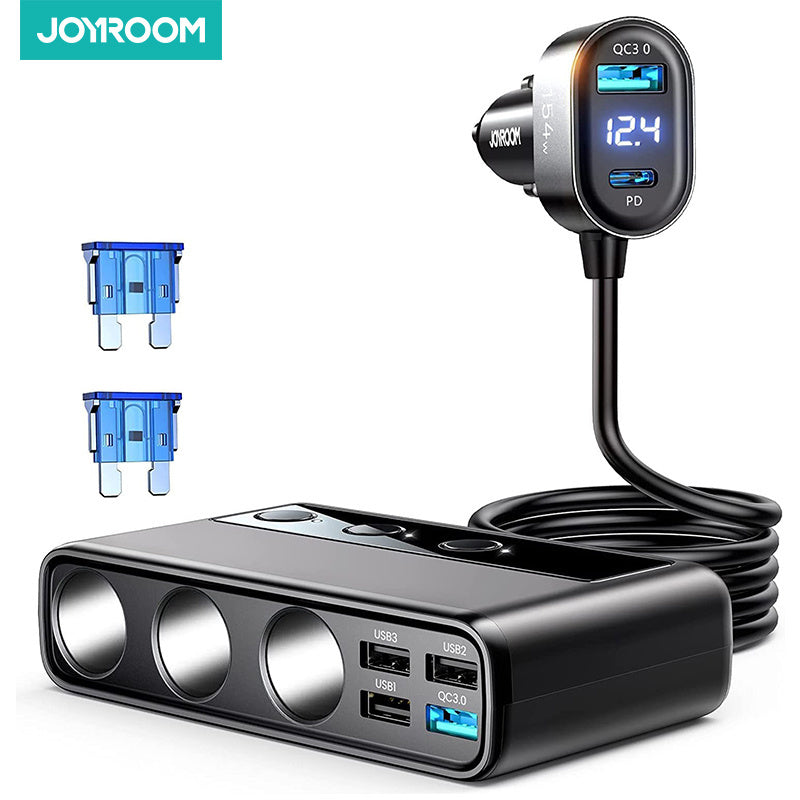 154W 9 in 1 Car Charger Adapter PD 3 Socket Cigarette Lighter - Premium Jump Starters, Battery Chargers & Portable Power from Rapidvehicles - Just $52.99! Shop now at Rapidvehicles