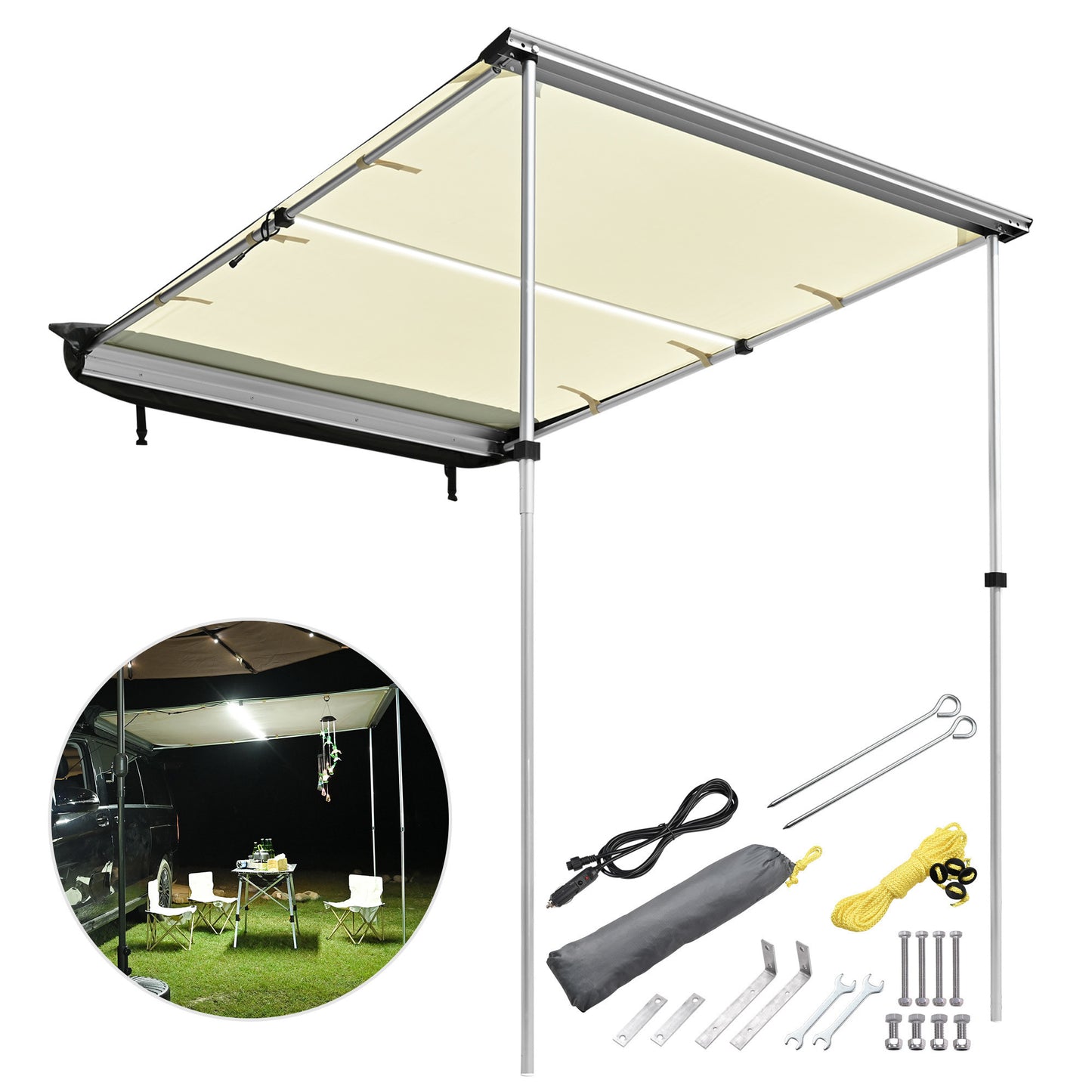 Car Side Awning with LED - Premium Other Awnings from Rapidvehicles - Just $167.39! Shop now at Rapidvehicles