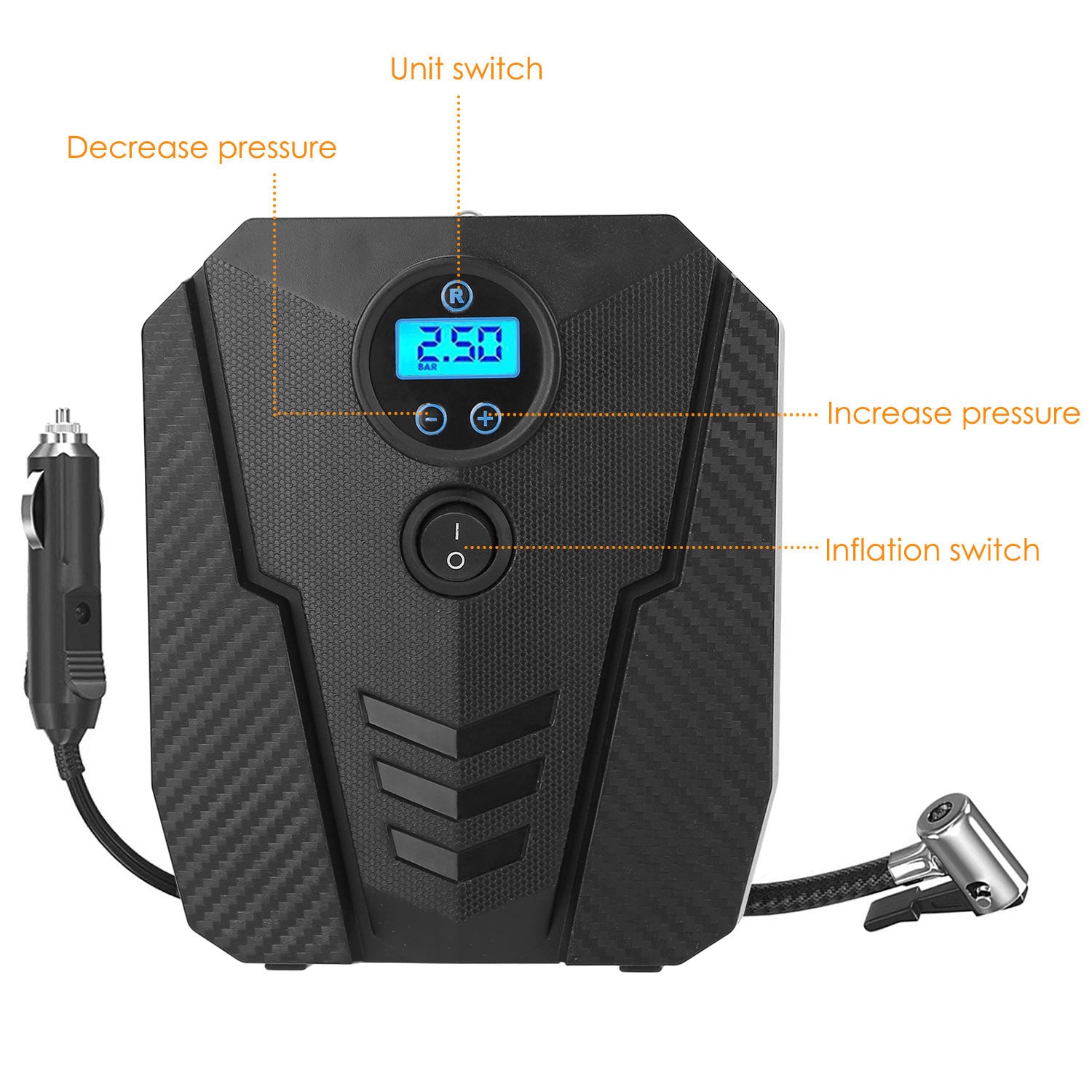 Portable Car Tire Inflator DC 12V Digital Car Air Pump Compressor Electric Air Pump with LED Light 150PSI - Premium Tire Air Compressors & Inflators from Rapidvehicles - Just $42.99! Shop now at Rapidvehicles