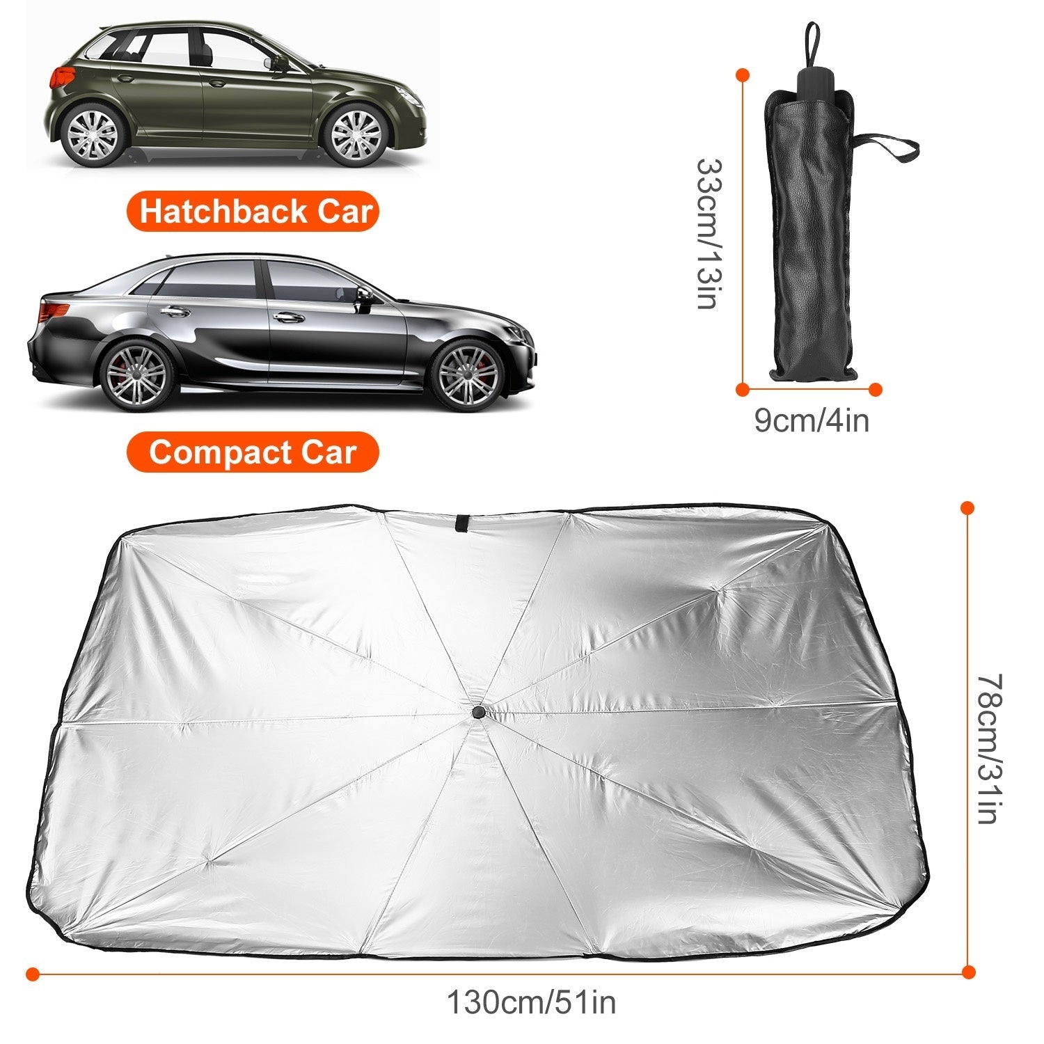 Car Sunshade Umbrella Foldable Sun Visor Protector Car Windshield Reflector Umbrella - Premium Windshield Wiper Tools from Rapidvehicles - Just $30.99! Shop now at Rapidvehicles