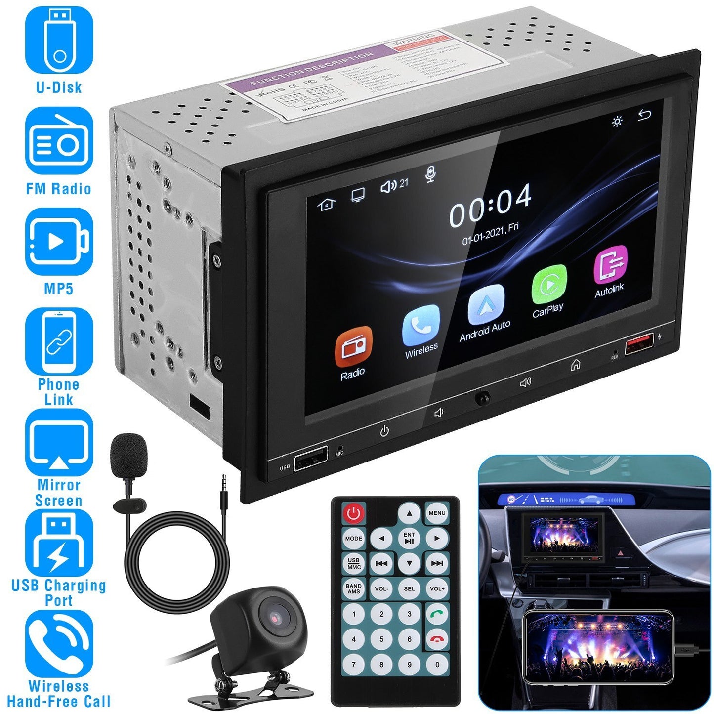 7In Universal Wireless Car MP5 Player 1080P Video Player Stereo - Premium Car Video & Navigation from Rapidvehicles - Just $103.99! Shop now at Rapidvehicles