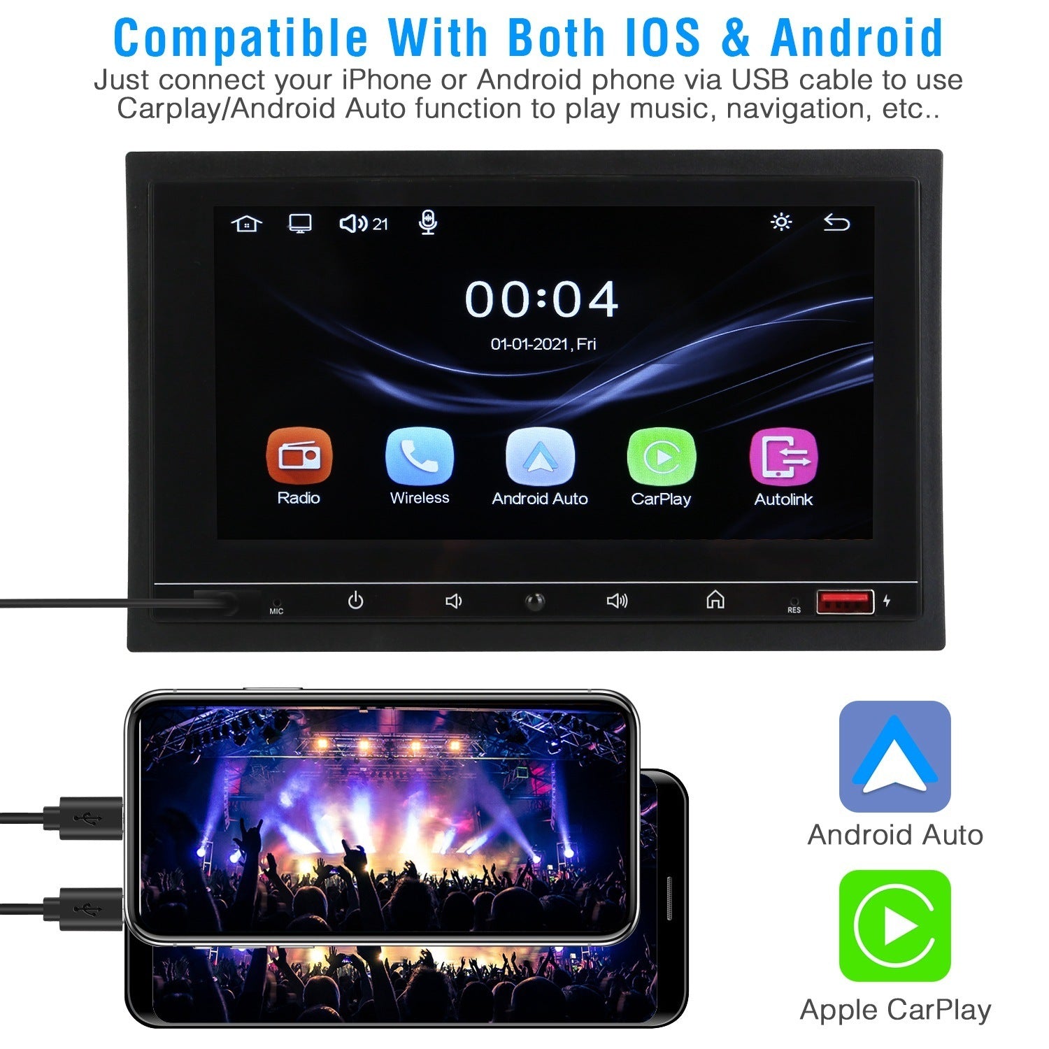 7In Universal Wireless Car MP5 Player 1080P Video Player Stereo - Premium Car Video & Navigation from Rapidvehicles - Just $103.99! Shop now at Rapidvehicles