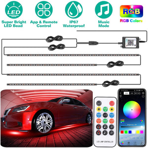 Waterproof RGB Underglow LED Strip Remote App Control Car Underbody Light - Premium Performance Lighting from Rapidvehicles - Just $50.03! Shop now at Rapidvehicles