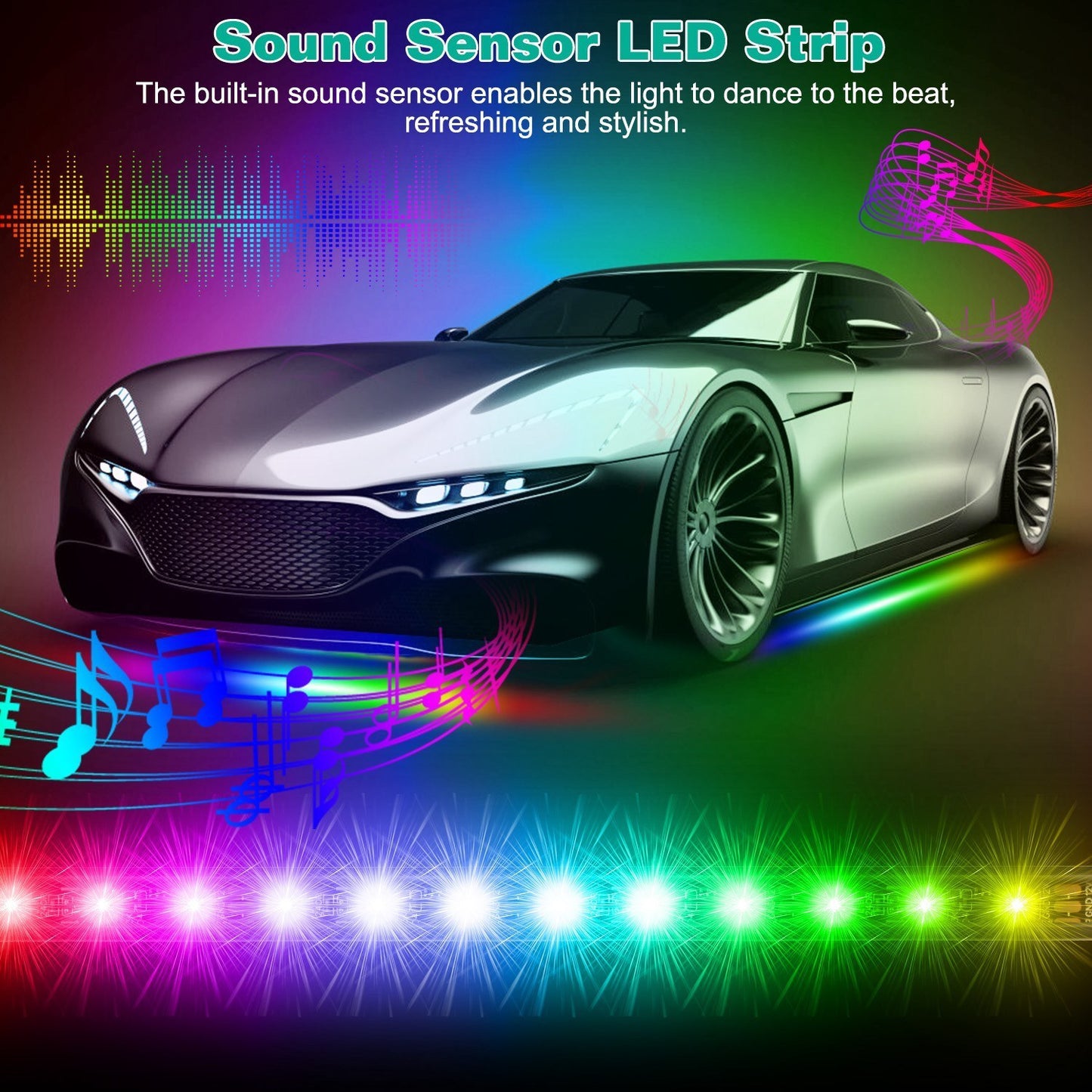 Waterproof RGB Underglow LED Strip Remote App Control Car Underbody Light - Premium Performance Parts & Accessories from Rapidvehicles - Just $53.50! Shop now at Rapidvehicles