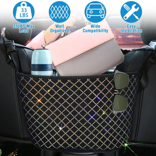 Car Handbag Purse Holder for Front Seat Storage Net Bag Pocket - Premium Interior Accessories from Rapidvehicles - Just $35.41! Shop now at Rapidvehicles