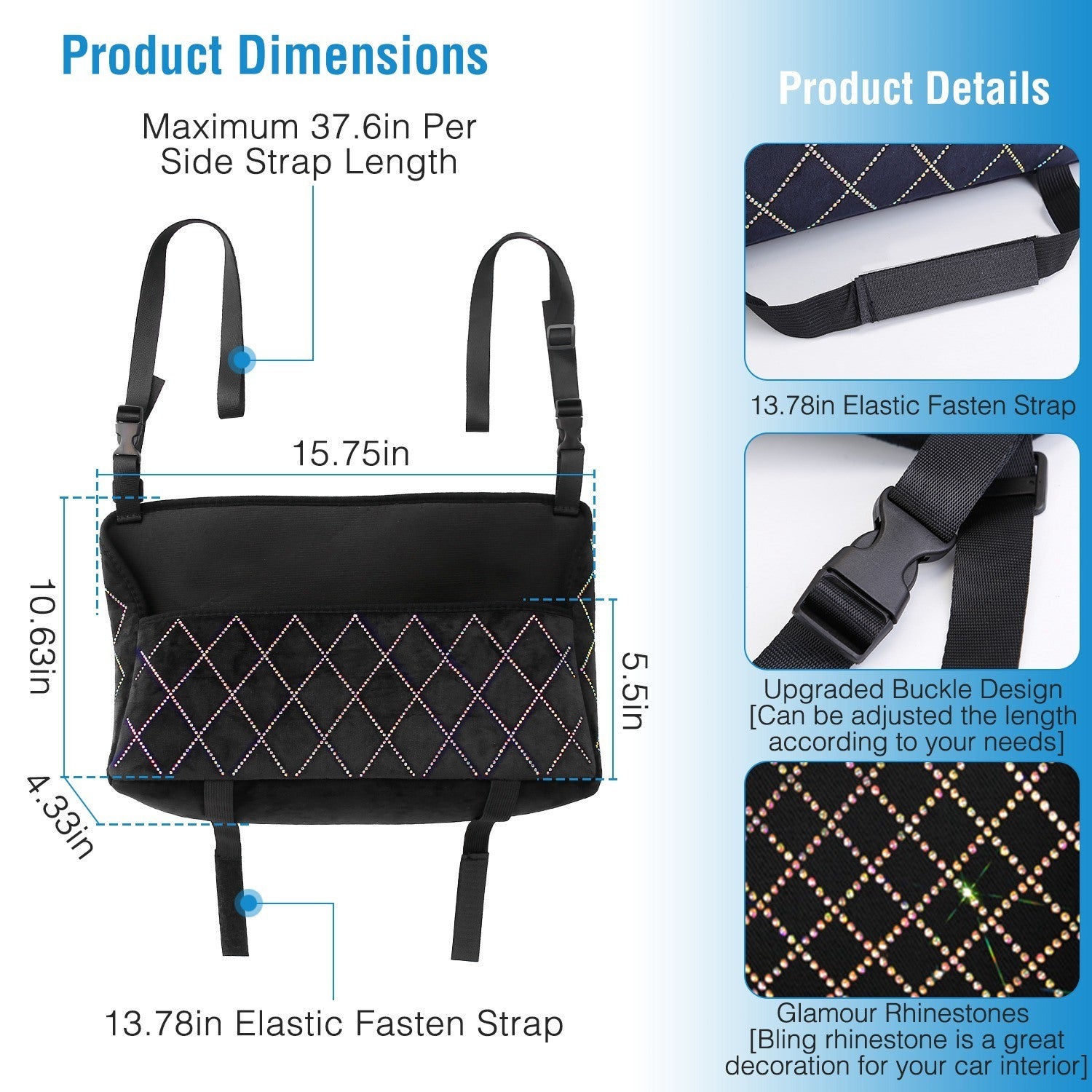 Car Handbag Purse Holder for Front Seat Storage Net Bag Pocket - Premium Door & Seat Back Organizers from Rapidvehicles - Just $32.99! Shop now at Rapidvehicles