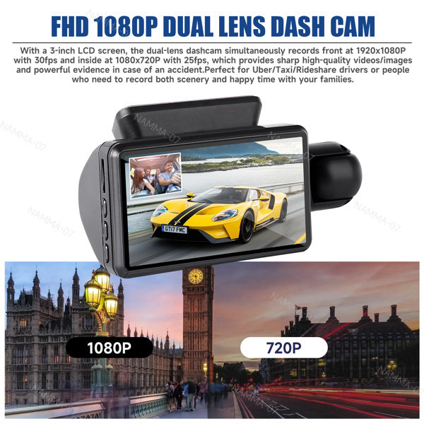 1080P Dual Lens Car DVR Dash Cam Video Recorder G-Sensor Front - Premium Other Vehicles from Rapidvehicles - Just $47.74! Shop now at Rapidvehicles