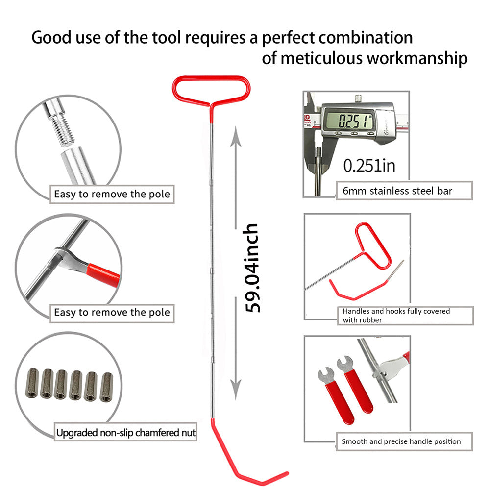 Truck 5th Wheel Hook 1 set - Long range hook tool 59 "car emergency hook tree cleaning hook Trailer box hook Heavy duty - Premium Automotive from Rapidvehicles - Just $41.99! Shop now at Rapidvehicles