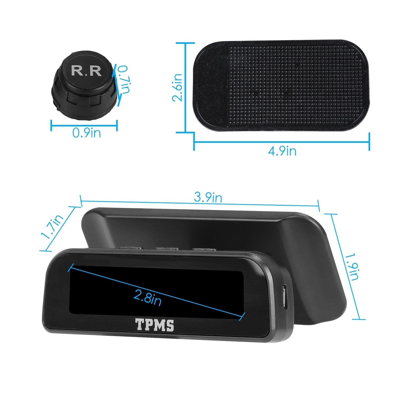 Wireless Solar Car Tire Pressure Monitoring System Auto Tire Pressure Monitor with Built-in Sensors Temperature Alarm for Car SUV Sedan RV - Premium Tire Pressure Monitoring (TPMS) from Rapidvehicles - Just $54.28! Shop now at Rapidvehicles