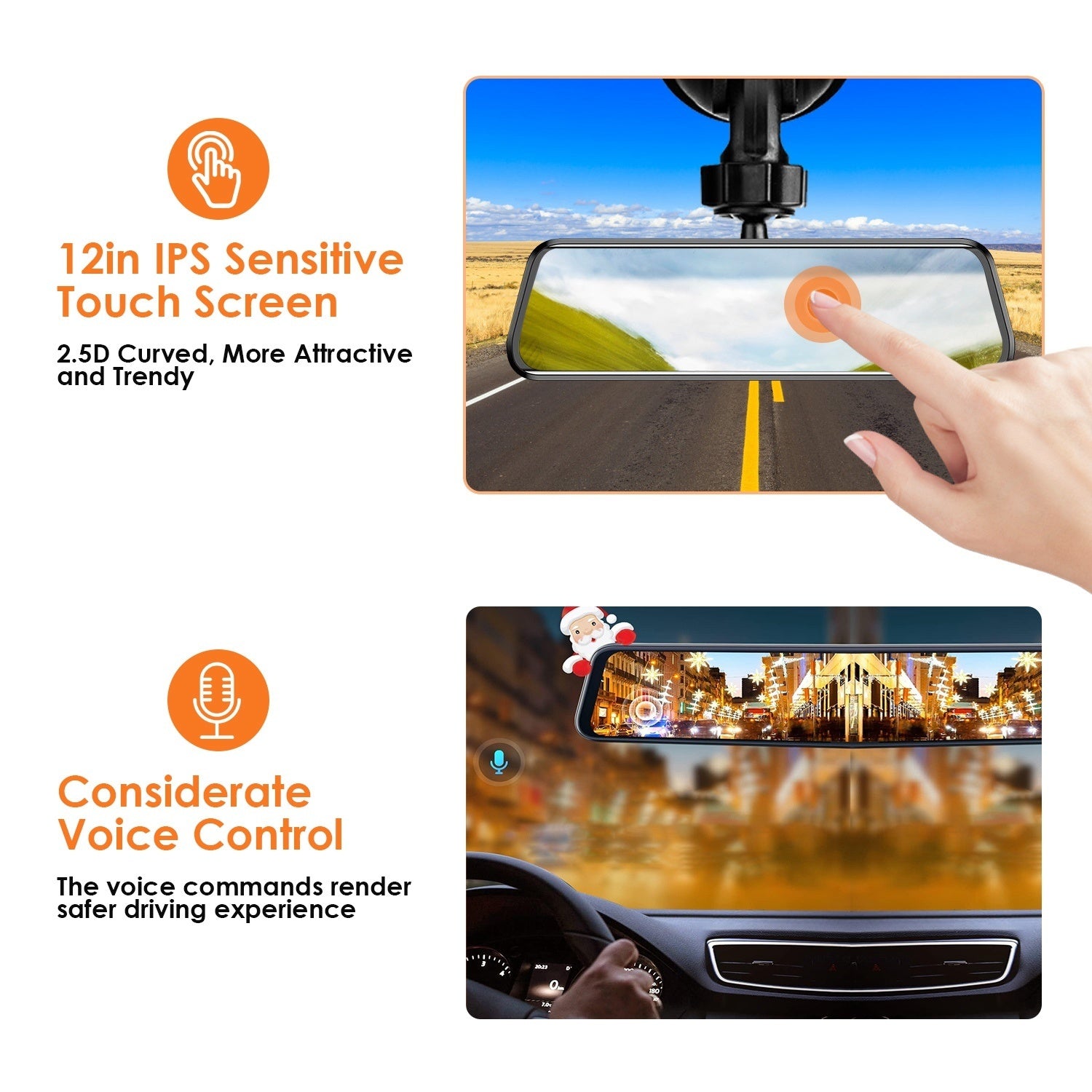 4K Car DVR 12in Dash Cam Camcorder Camera Recorder with 170 Angle Loop Recording Motion Detection Night Vision Voice Control APP Control G-sensor - Premium In-Dash Navigation from Rapidvehicles - Just $129.46! Shop now at Rapidvehicles