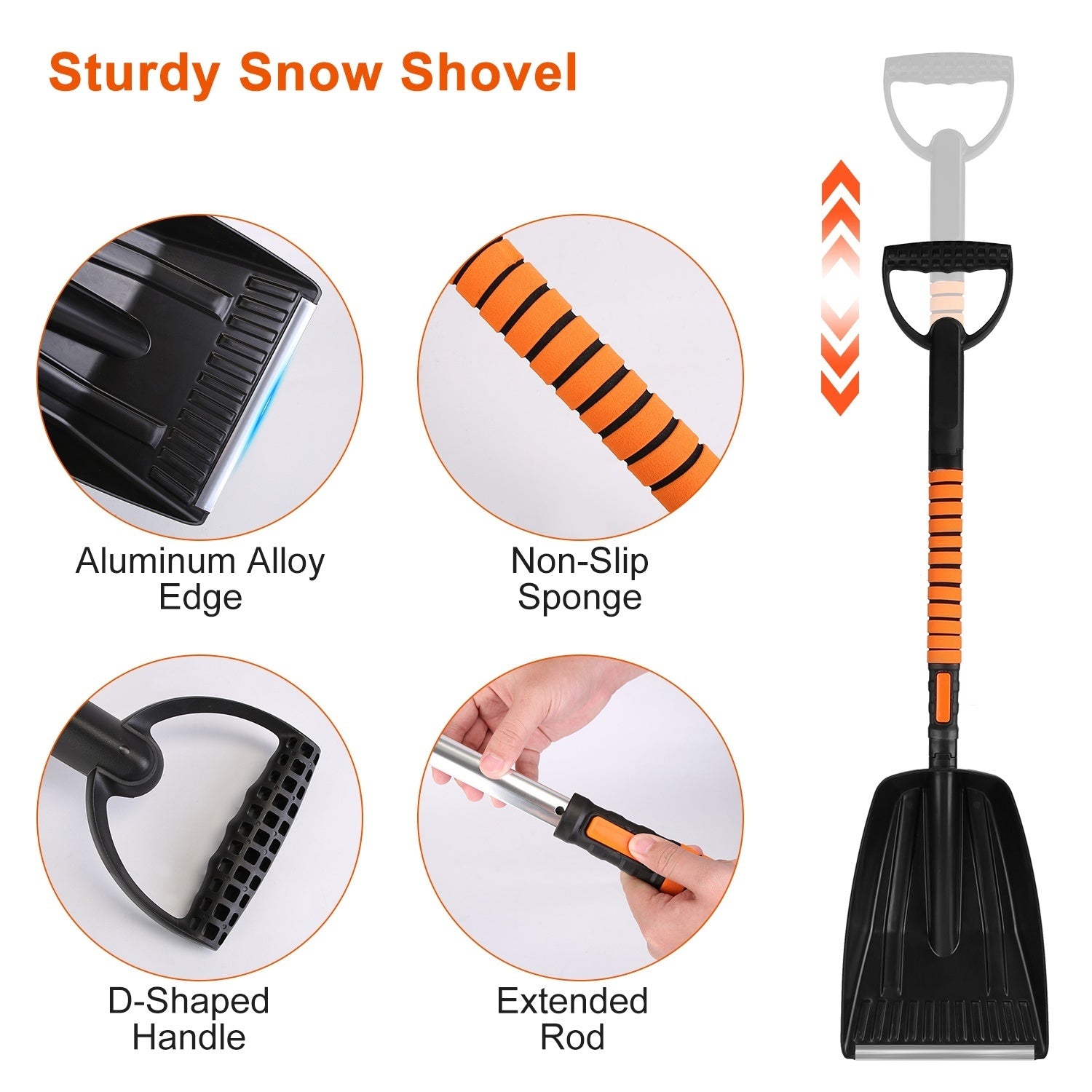 5 in 1 Detachable Snow Remover Kits Extendable Ice Scraper Snow Shovel 180 Adjustable Snow Brush Head for Car Windshield Roof - Premium Snow & Ice from Rapidvehicles - Just $44.99! Shop now at Rapidvehicles