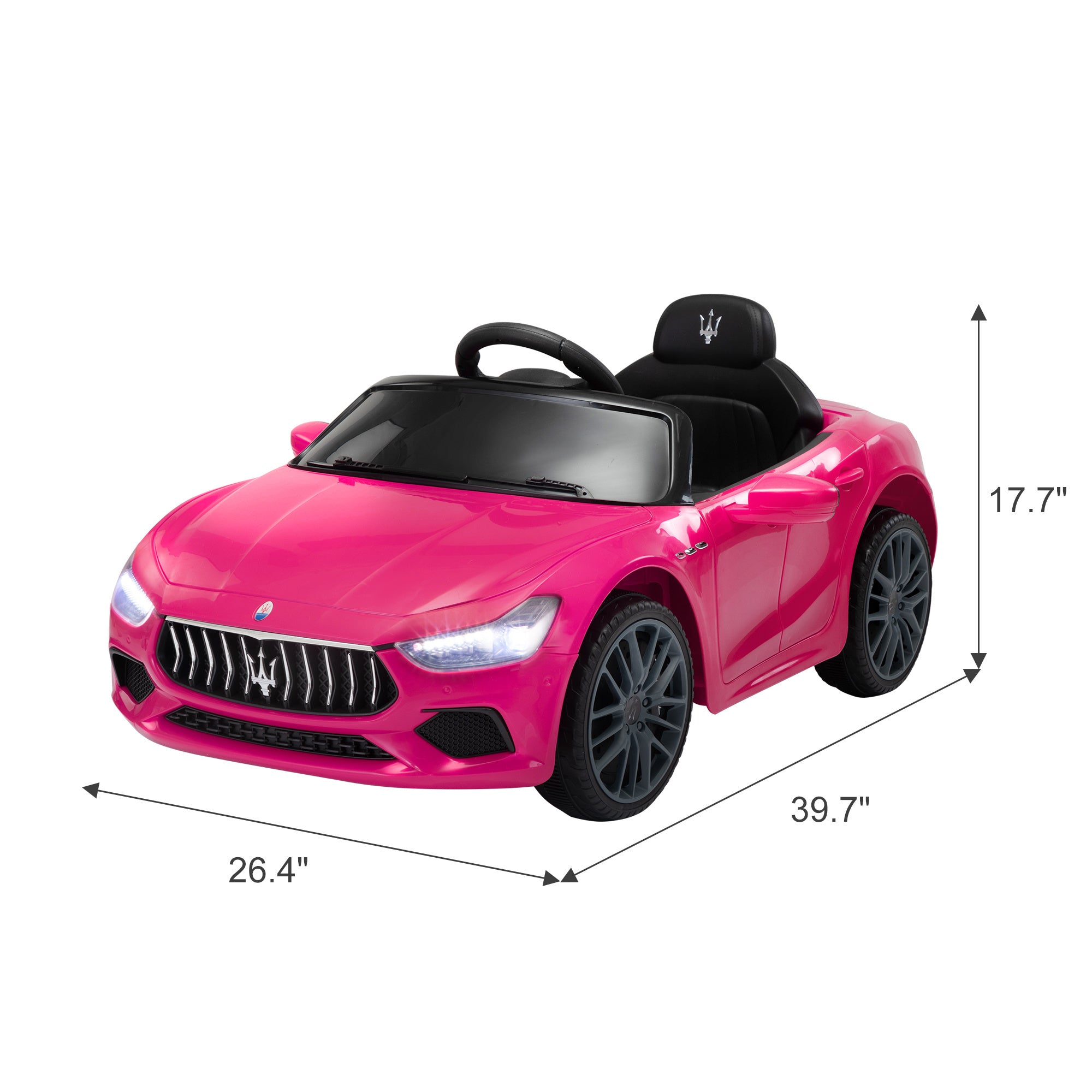 Maserati Ghibli-licensed 12V Kids Ride on Car with Remote Control, Music and Lights, Pink - Premium Ride-On Toys from Rapidvehicles - Just $175.99! Shop now at Rapidvehicles