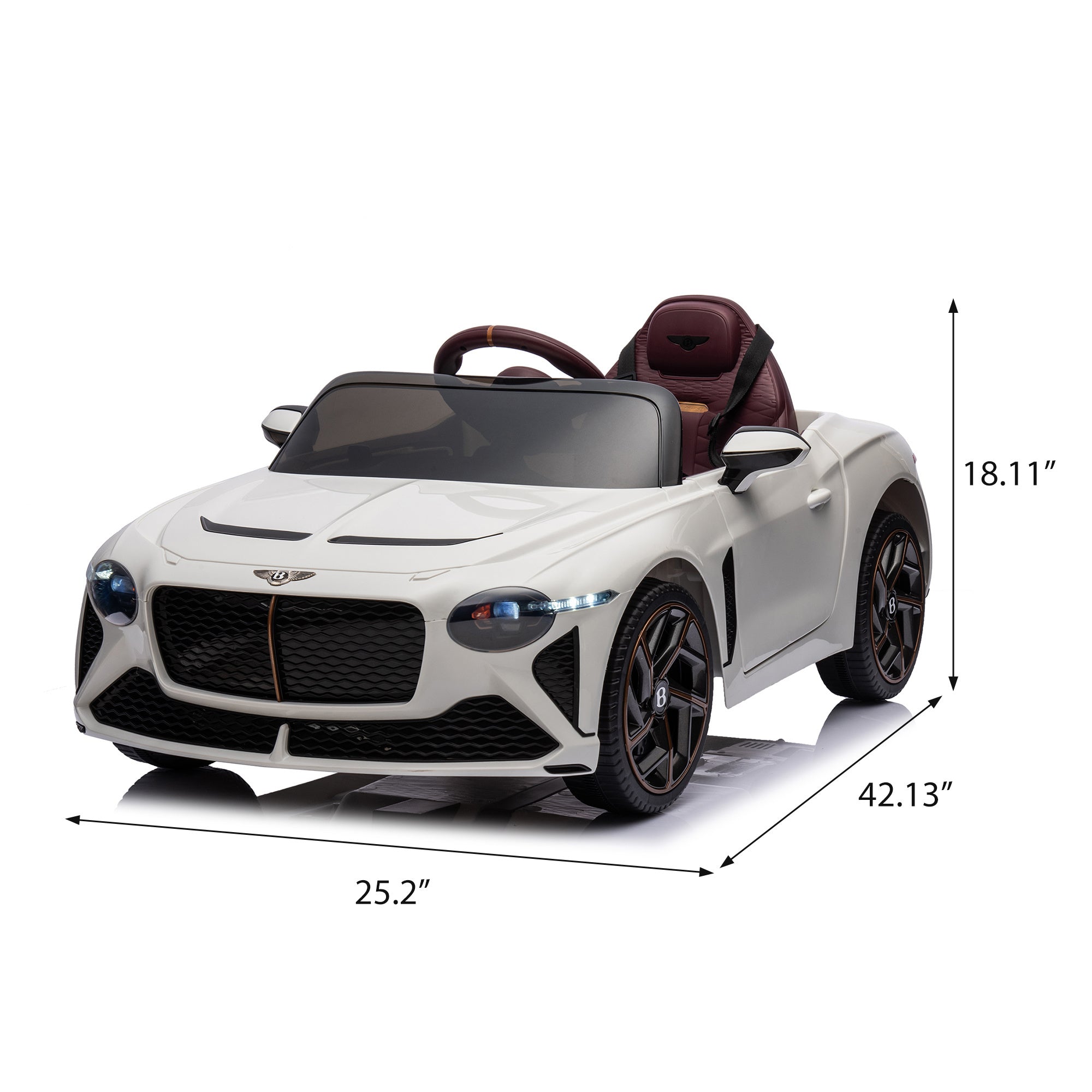 12V Battery Powered Ride On Car for Kids, Licensed Bentley Bacalar, Remote Control Toy Vehicle with Music Player, LED Light, 2 Driving Modes - Premium Ride-On Toys from Rapidvehicles - Just $221.47! Shop now at Rapidvehicles