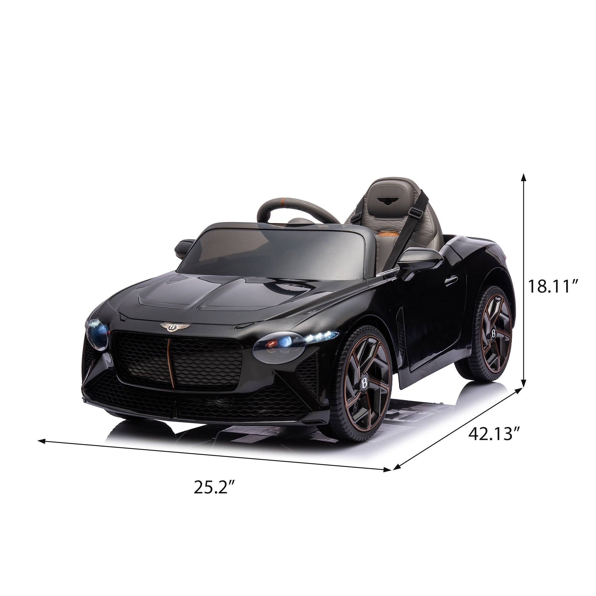 12V Battery Powered Ride On Car for Kids, Licensed Bentley Bacalar, Remote Control Toy Vehicle with Music Player, LED Light, 2 Driving Modes - Premium Ride-On Toys from Rapidvehicles - Just $221.47! Shop now at Rapidvehicles