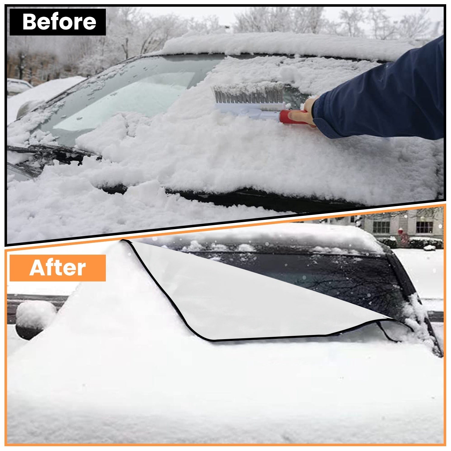 Magnetic Car Windshield Cover Front Rear Car Windshield Protector against Snow Sun Dirt Leaves Fit for All Cars Oxford Fabric Waterproof Heat-Resistant - Premium Covers from Rapidvehicles - Just $28.99! Shop now at Rapidvehicles