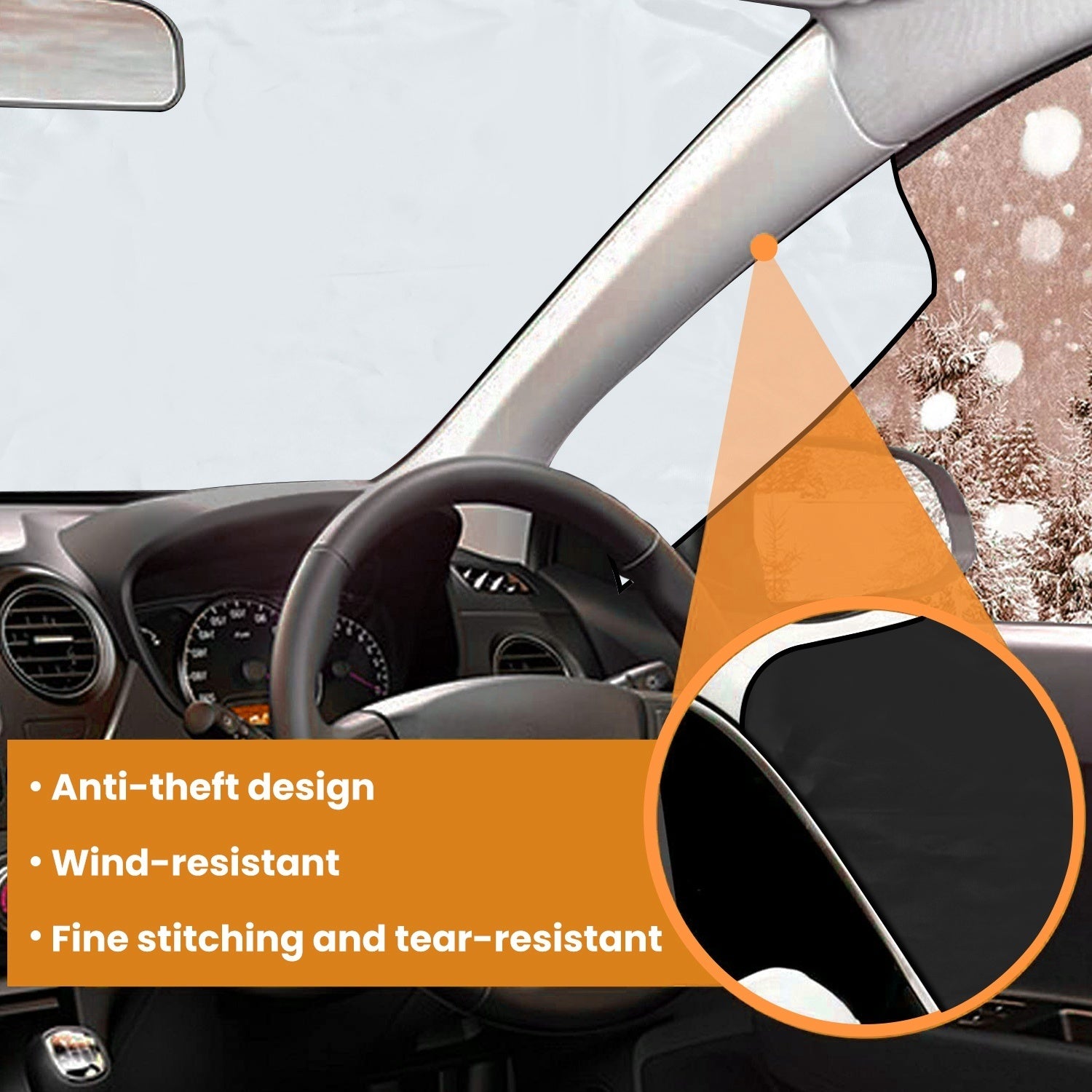 Magnetic Car Windshield Cover Front Rear Car Windshield Protector against Snow Sun Dirt Leaves Fit for All Cars Oxford Fabric Waterproof Heat-Resistant - Premium Covers from Rapidvehicles - Just $28.99! Shop now at Rapidvehicles