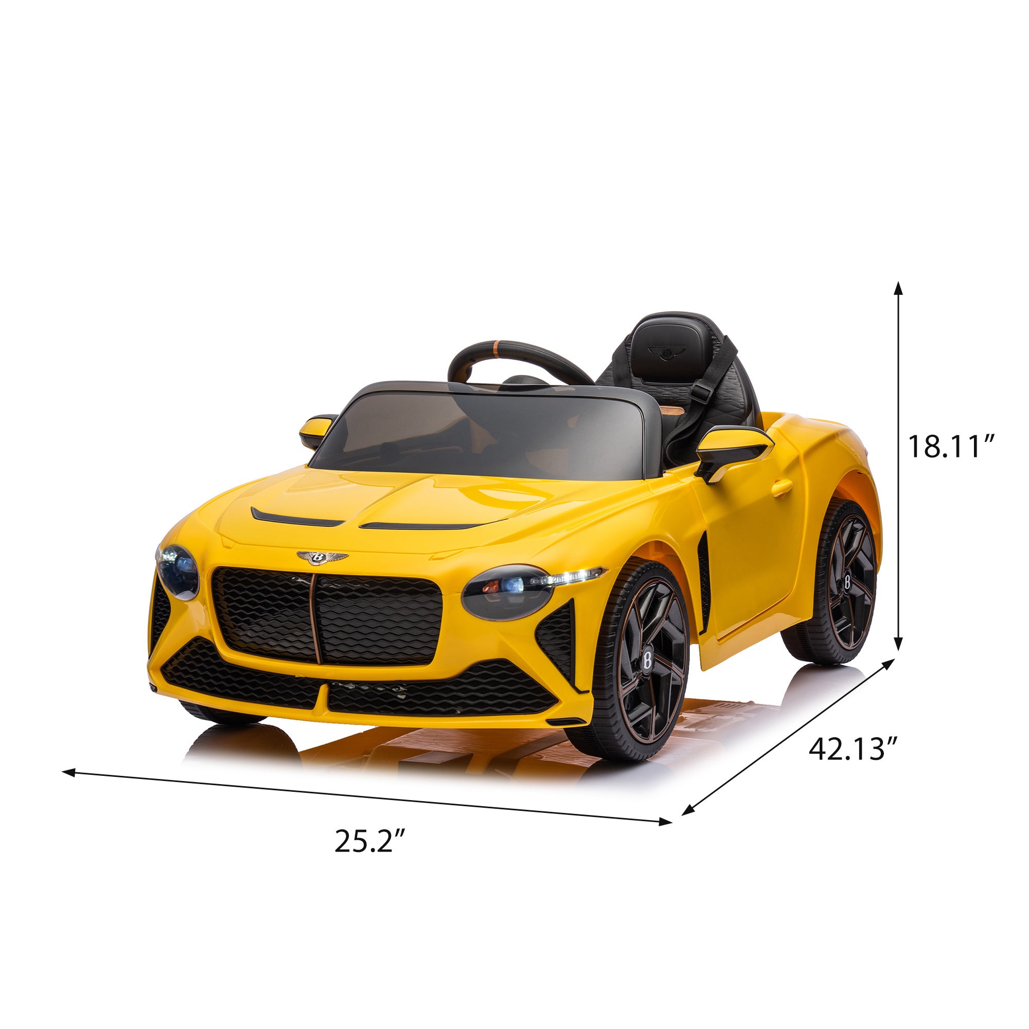 12V Battery Powered Ride On Car for Kids, Licensed Bentley Bacalar, Remote Control Toy Vehicle with Music Player, LED Light, 2 Driving Modes - Premium Ride-On Toys from Rapidvehicles - Just $226.99! Shop now at Rapidvehicles