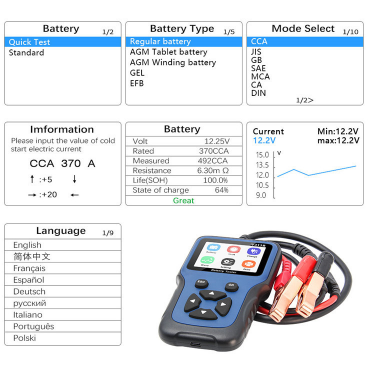 multi-function battery diagnostic instrument vehicle information - Premium Diagnostic & Test Tools from PLSTPFT - Just $125.99! Shop now at Rapidvehicles