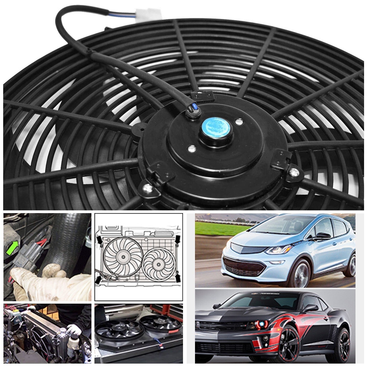 16 Inch Electric Radiator Cooling Fan 12V 120W 10 Blades Car with Mounting Kit - Premium Engine Cooling & Climate Control from Rapidvehicles - Just $53.99! Shop now at Rapidvehicles