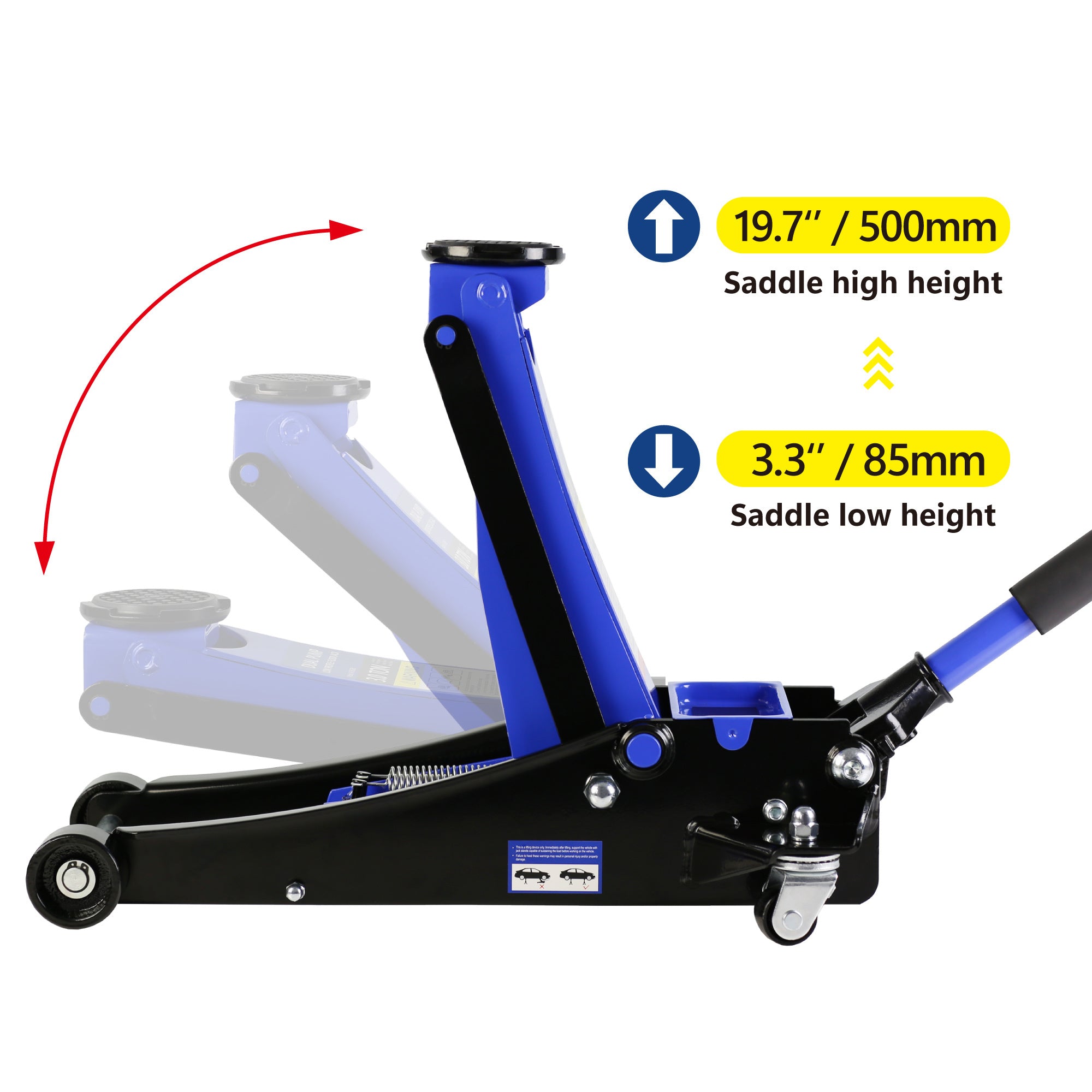 3t Low Profile Jack, Blue and Black, Ultra Low Floor Jack with Dual Pistons Quick Lift Pump, Car Jack Hydraulic AutoLifts for Home Garage, Truck Jack Hydraulic Lifting range 3.3"-19.7" - Premium Accessories from Rapidvehicles - Just $226.60! Shop now at Rapidvehicles