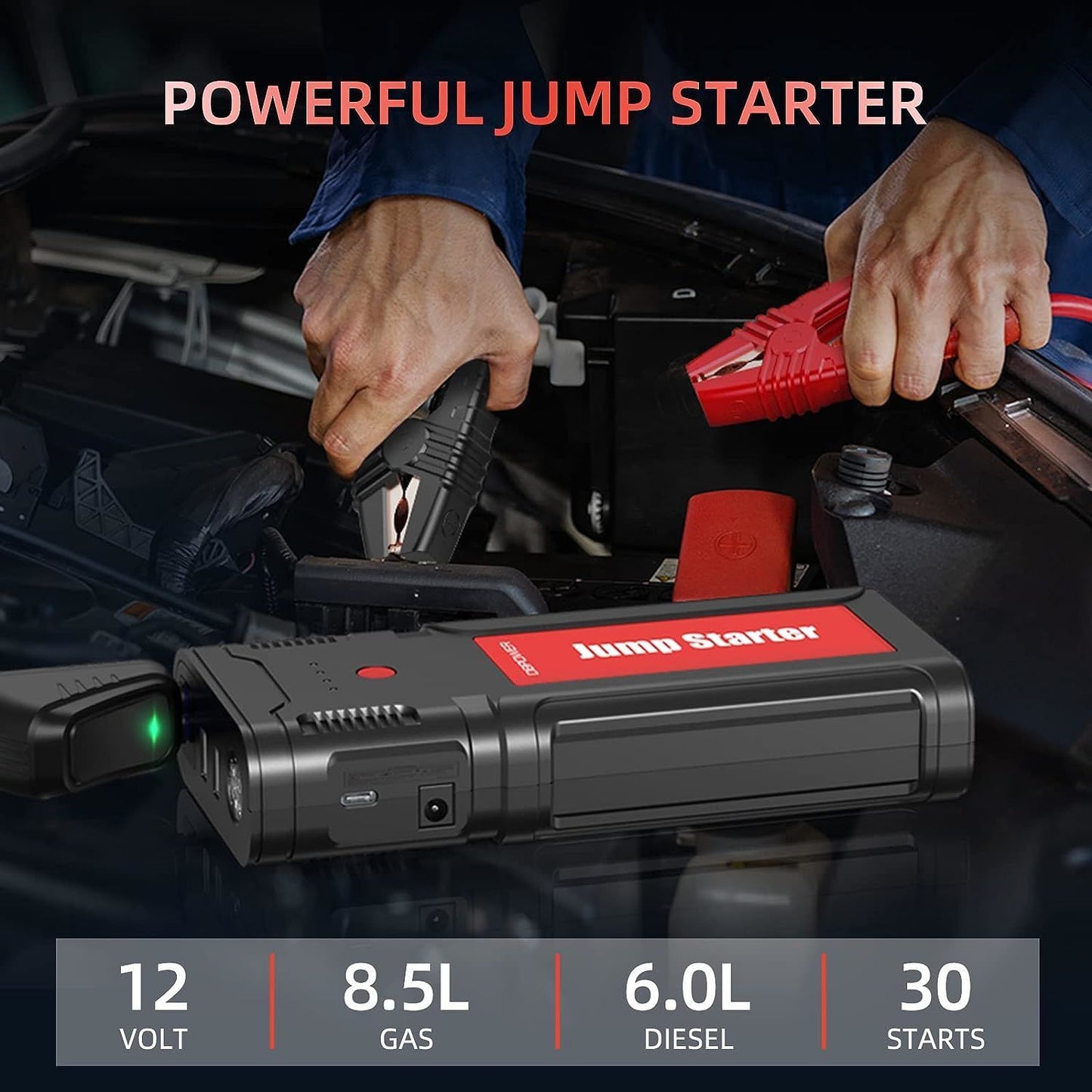 DBPOWER Car Battery Jump Starter 2500A 21800mAh - for up to 8.0L - Premium Renewable Energy from Rapidvehicles - Just $95.99! Shop now at Rapidvehicles