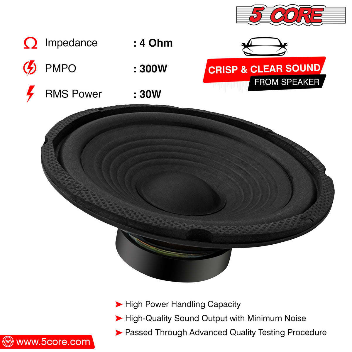 5 Core 6" Inch Car Subwoofer Pair - 300 Watt Audio Speaker High - Premium Car Speakers & Speaker Systems from 5 Core - Just $54.99! Shop now at Rapidvehicles