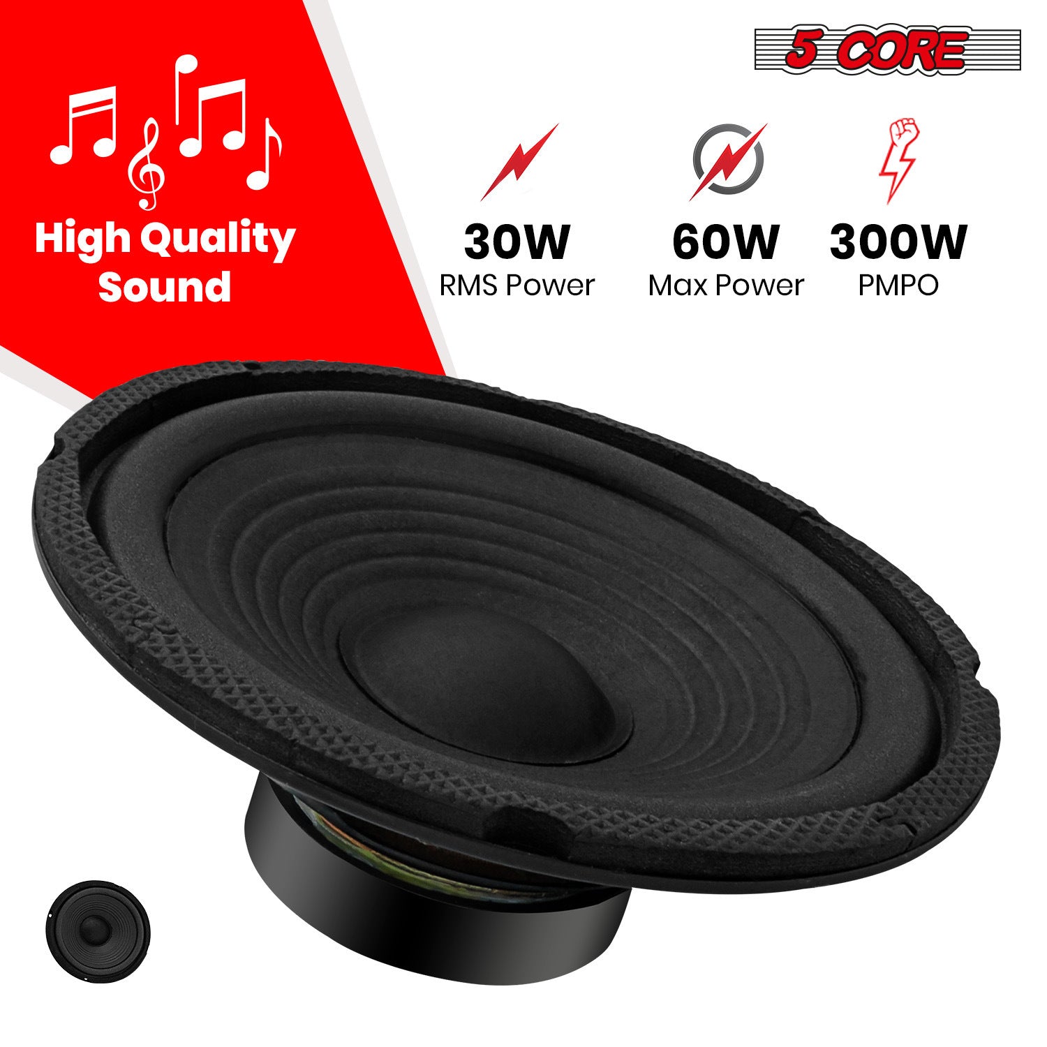 5 Core 6" Inch Car Subwoofer Pair - 300 Watt Audio Speaker High - Premium Car Speakers & Speaker Systems from 5 Core - Just $54.99! Shop now at Rapidvehicles