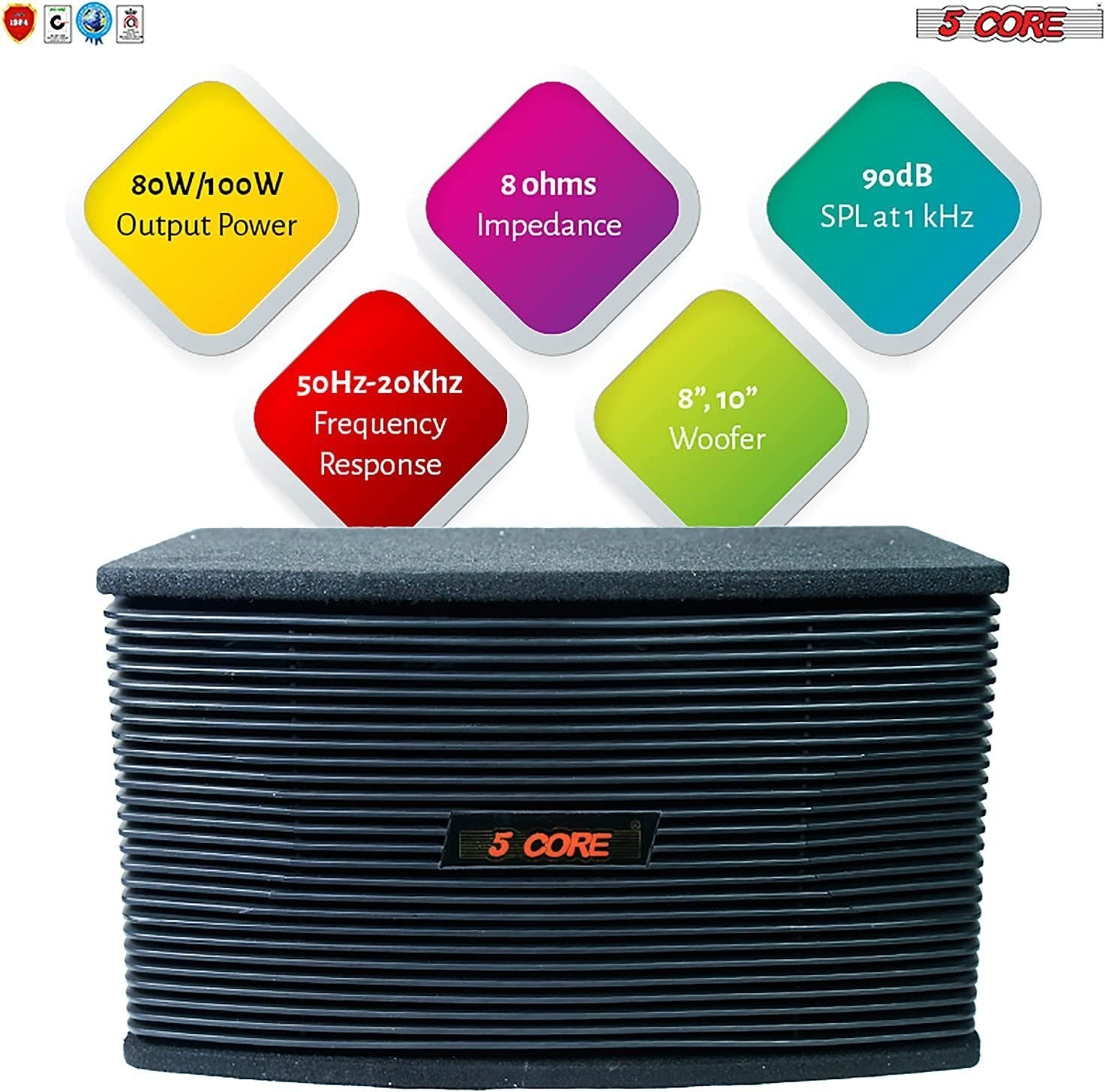 5 Core Car 8" Subwoofer/Premium Bass Woofer 80RMS/ Wooden Wired Waterproof System Wall Mounted Indoor Outside Patio Backyard Surround Sound Home Exterior - Ventilo 890 - Premium Car Subwoofers & Enclosures from 5 Core - Just $153.61! Shop now at Rapidvehicles