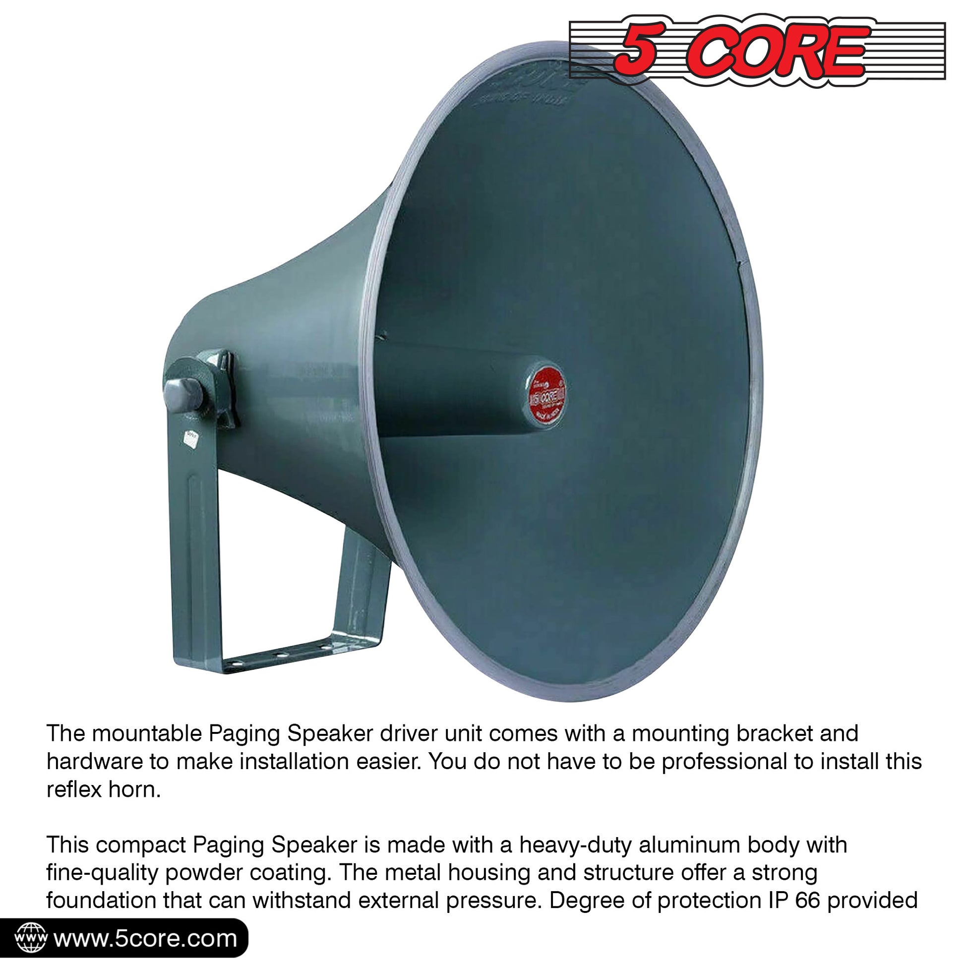 5 Core Outdoor PA Paging Horn Loud Speaker 16 Inch PA Speaker - Premium Speakers from 5 Core - Just $51.99! Shop now at Rapidvehicles