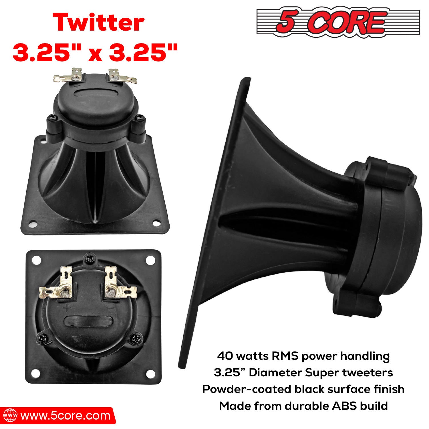 5 Core Tweeter 3.25" x 3.25" o 40W Max Component Square Driver o - Premium Car Speakers & Speaker Systems from 5 Core - Just $42.04! Shop now at Rapidvehicles